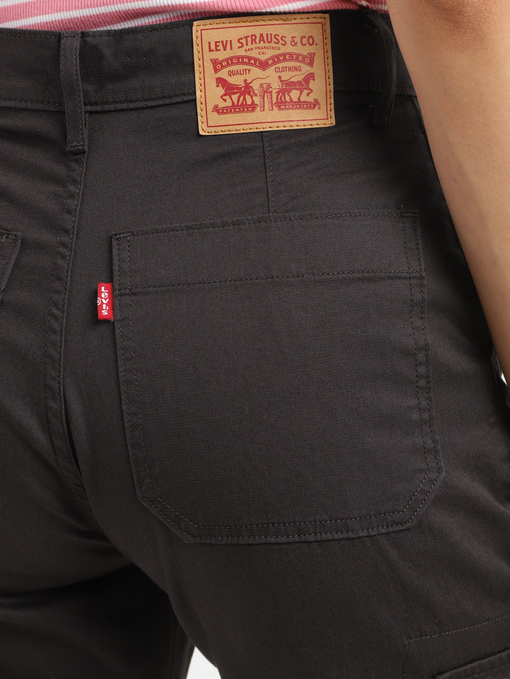Women's Mid Rise Brown Cargo - Image 6
