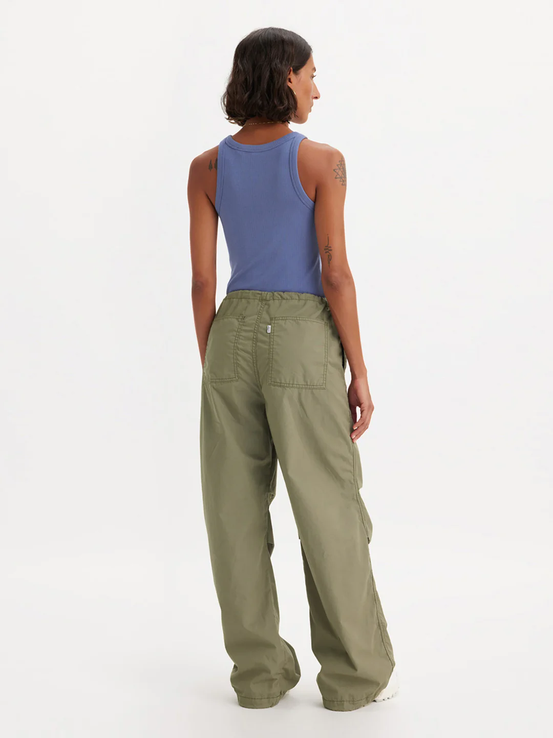 Women's Mid Rise Green Loose Fit Trousers - Image 4