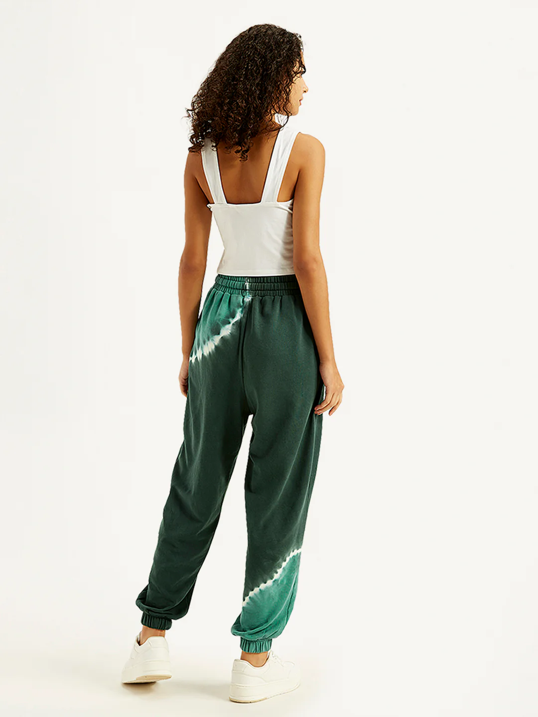 Women's Mid Rise Green Regular Fit Joggers - Image 2