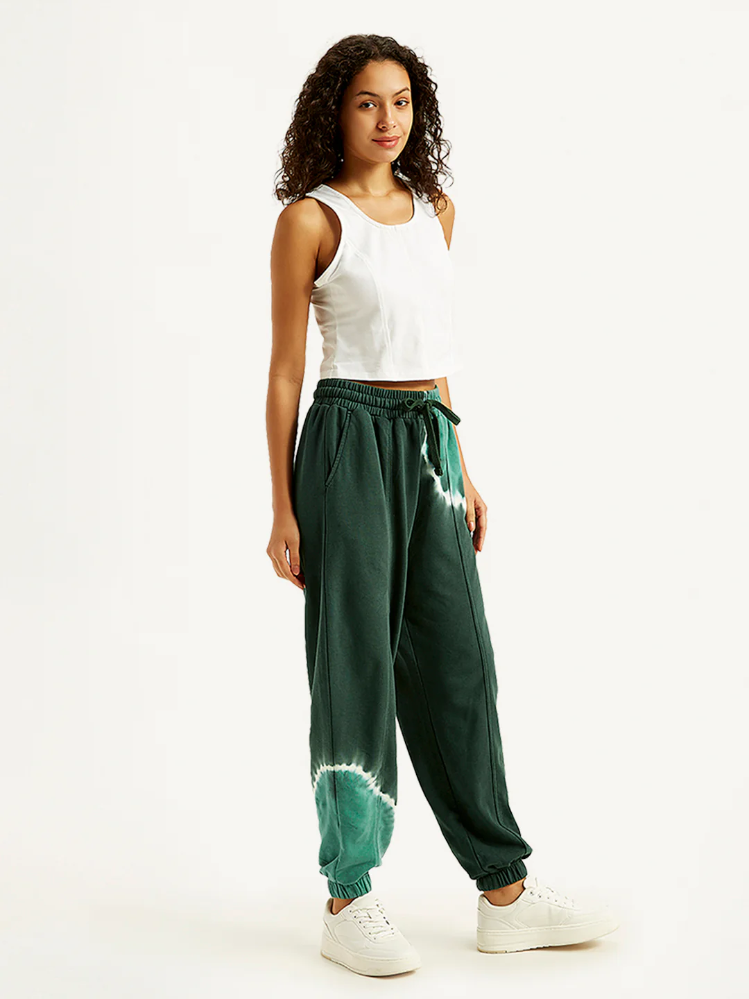 Women's Mid Rise Green Regular Fit Joggers - Image 3