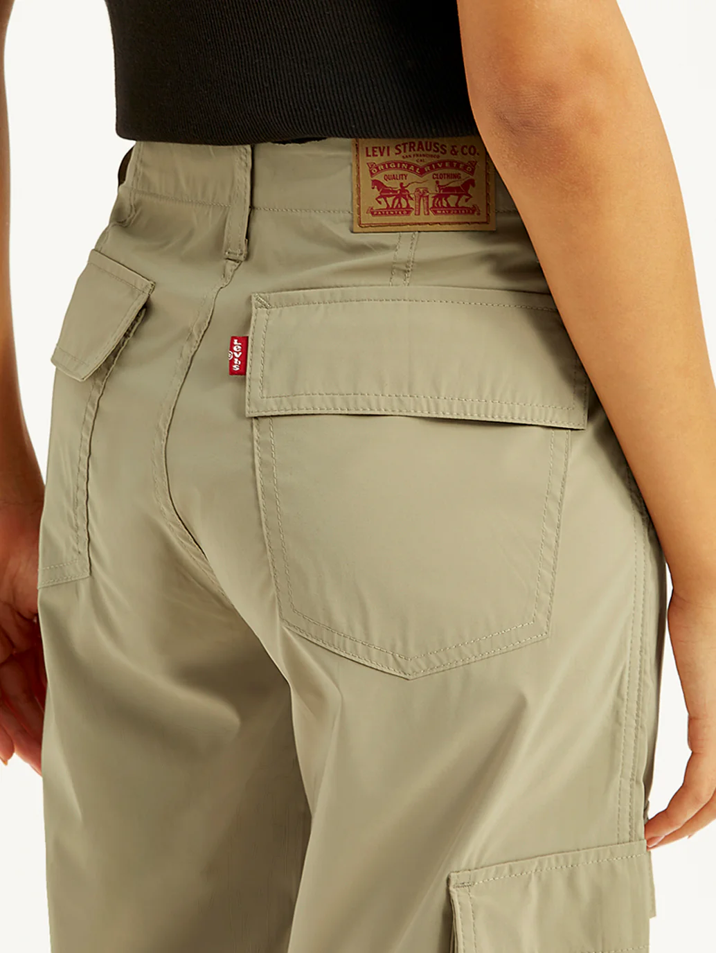 Women's Mid Rise Baggy Fit Cargo Trousers - Image 6