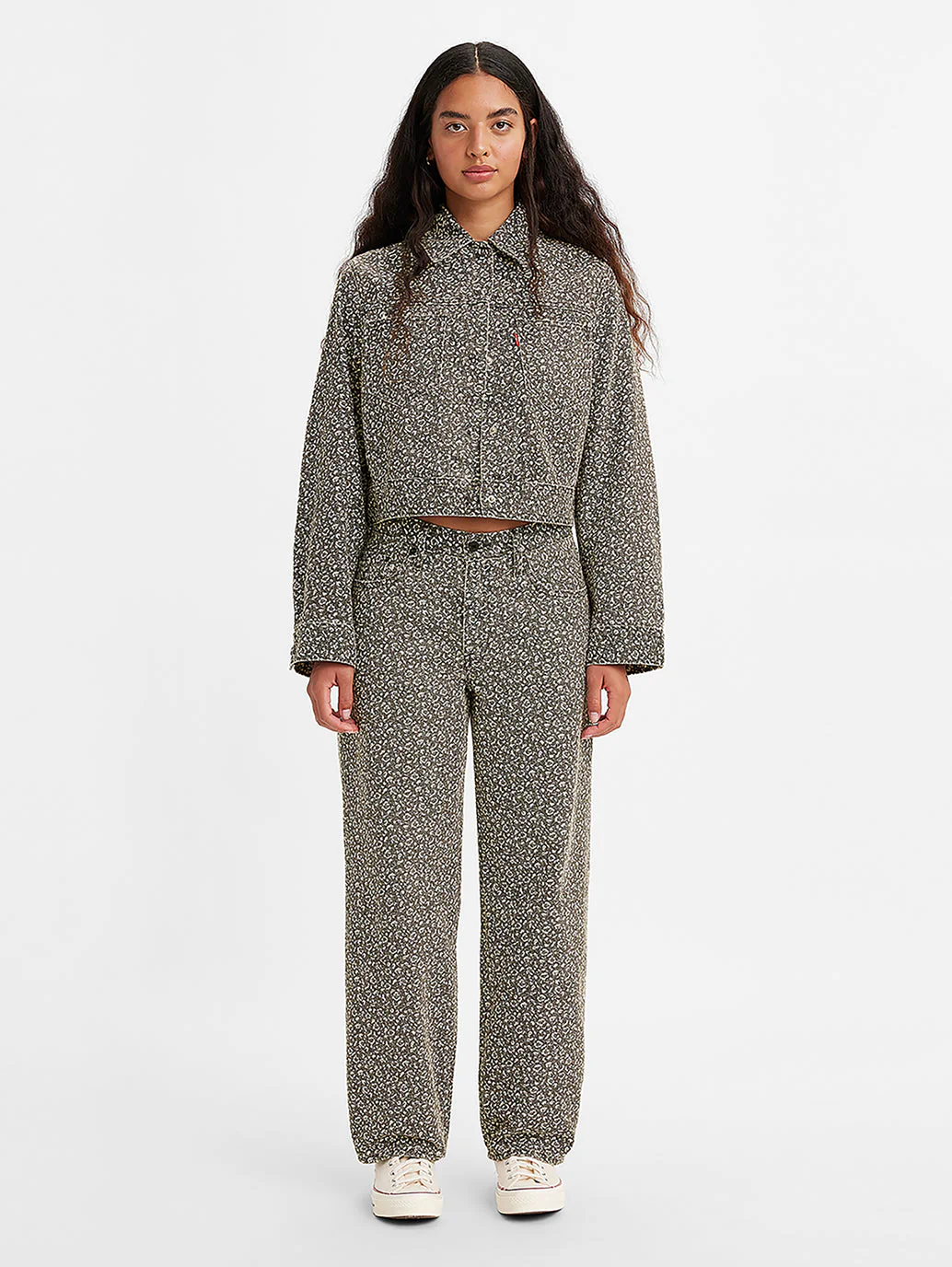 Women's Mid Rise Grey Straight Trousers - Image 3