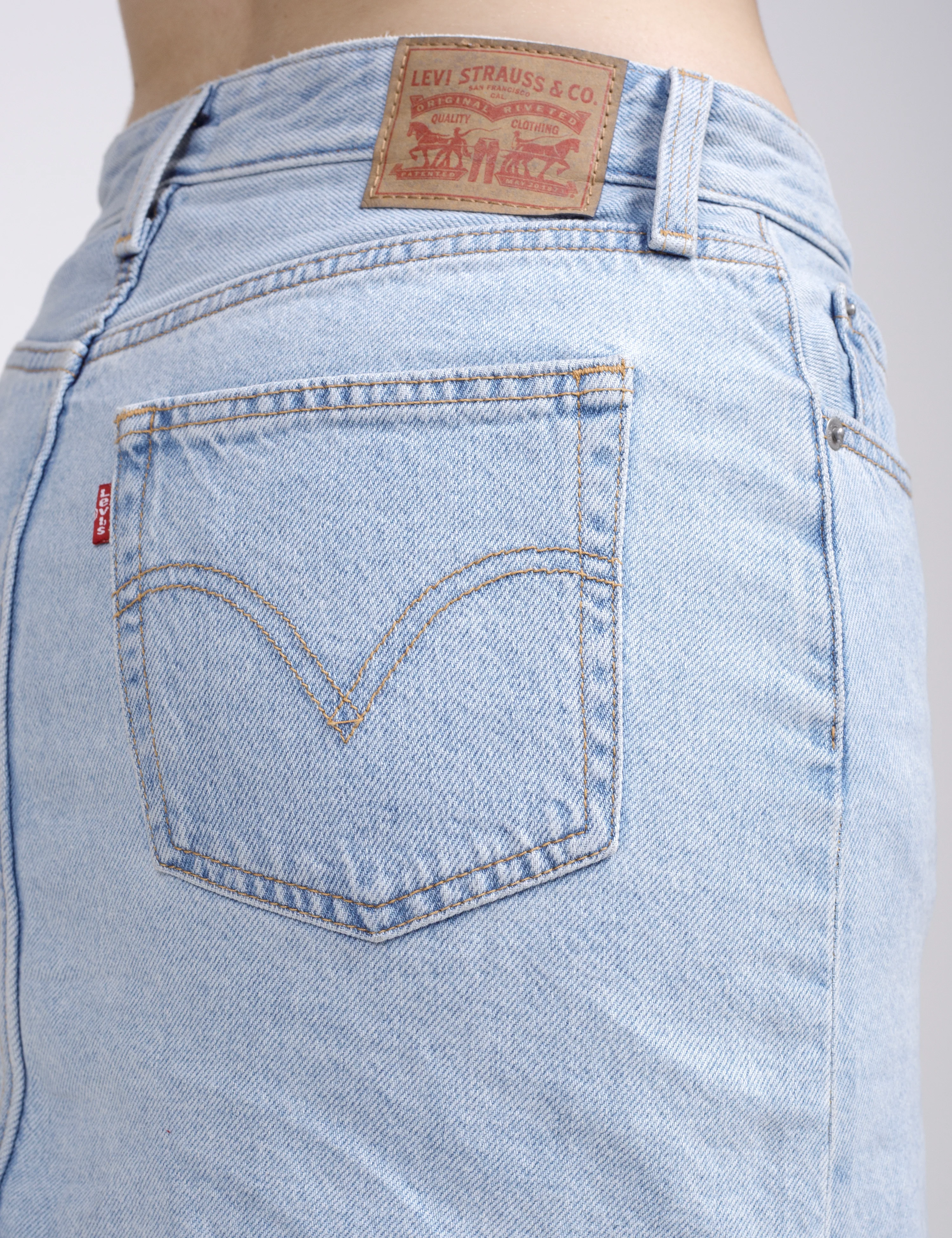 Women's Mid Rise Light Blue Regular Fit Skirt - Image 7