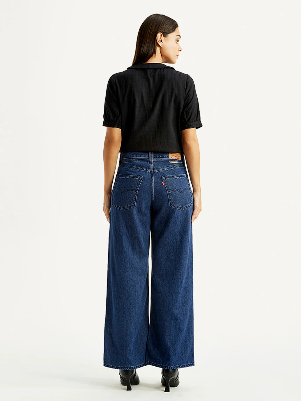 Women's Blue XL Straight Loose Fit Mid Rise Jeans - Image 3