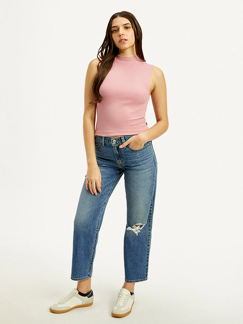 Women's 94 Blue Baggy Fit Mid Rise Jeans