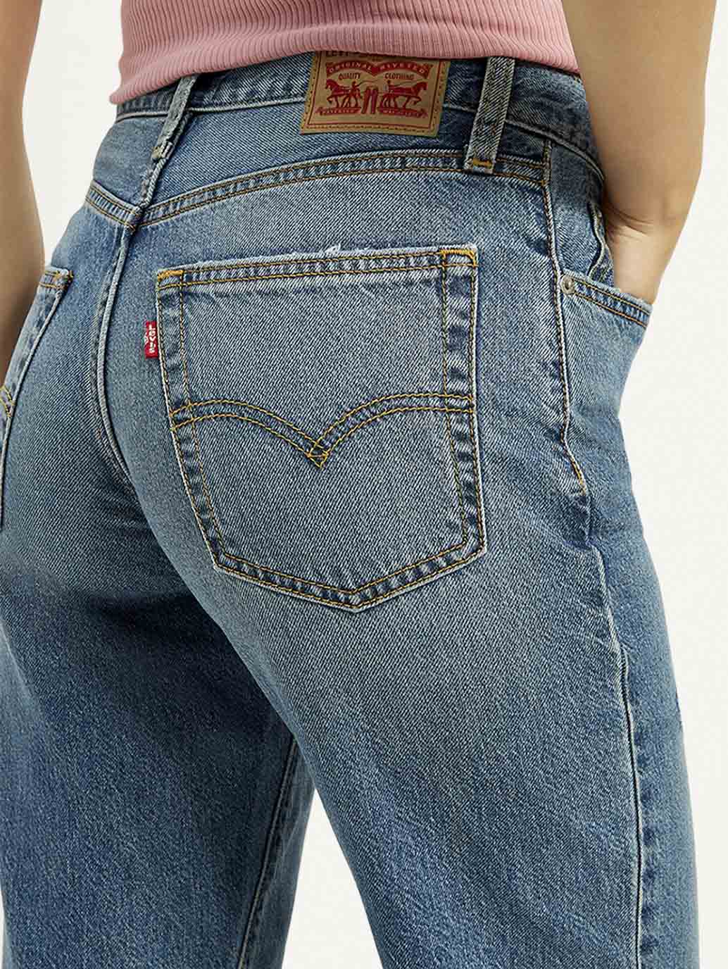 Women's 94 Blue Baggy Fit Mid Rise Jeans - Image 5