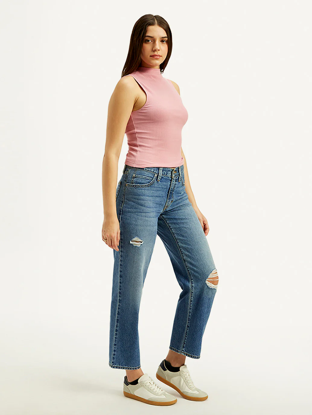 Women's 94 Blue Baggy Fit Mid Rise Jeans - Image 6
