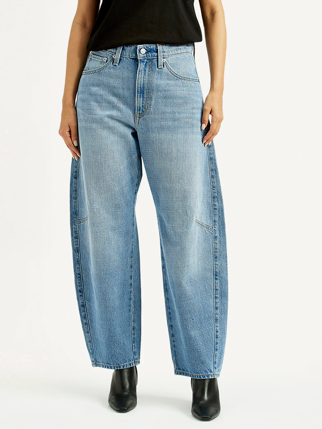 Women's Cinch Light Blue Barrel Loose Fit Mid Rise Jeans - Image 3