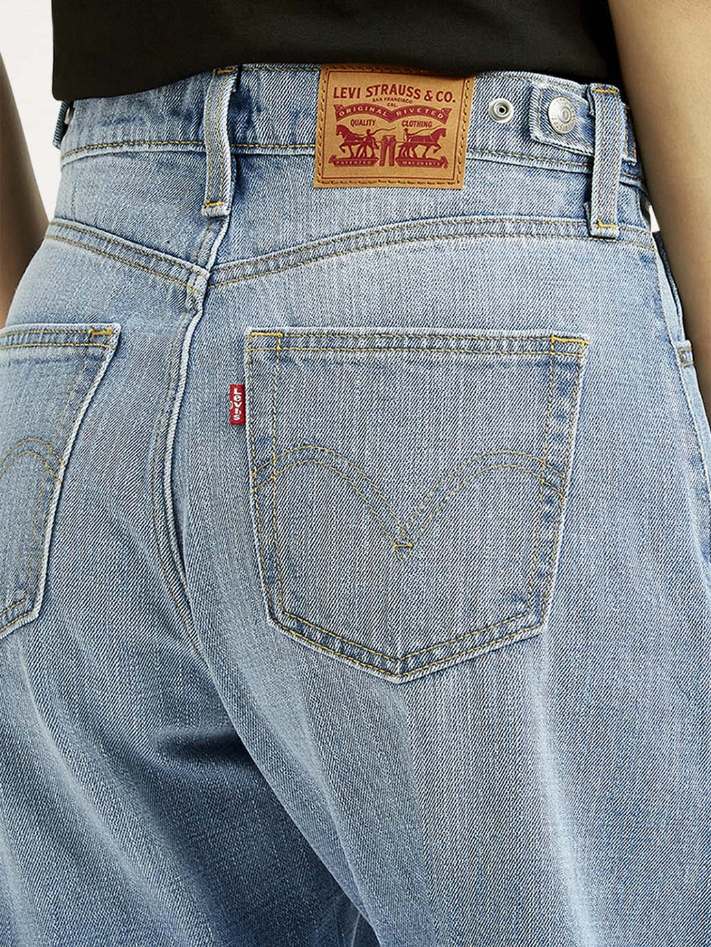 Women's Cinch Light Blue Barrel Loose Fit Mid Rise Jeans - Image 6
