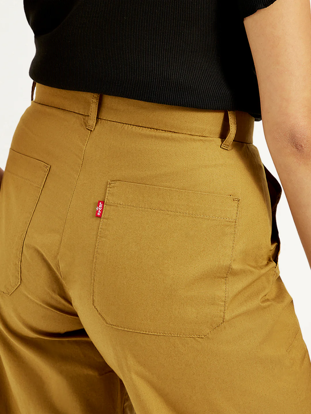 Women's Mid Rise Mustard Straight Fit Trousers - Image 5