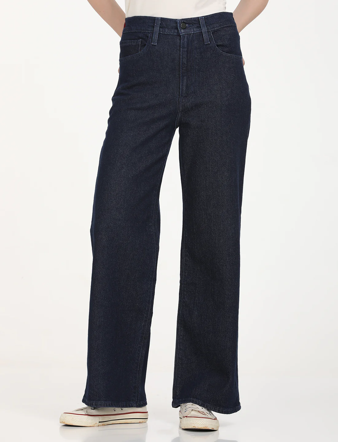 Women's Redloop Mid Rise Navy Bootcut Trousers