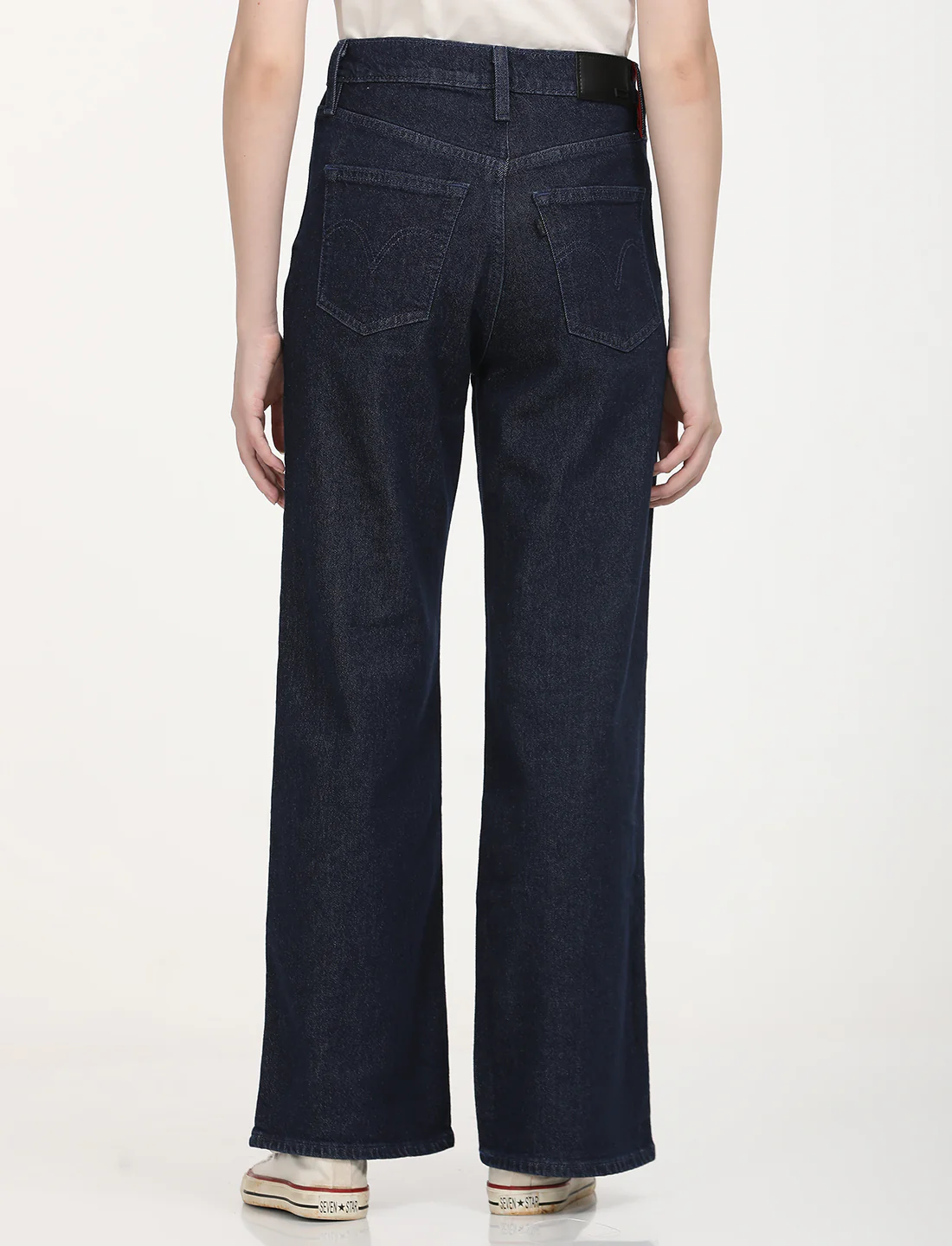 Women's Redloop Mid Rise Navy Bootcut Trousers - Image 2