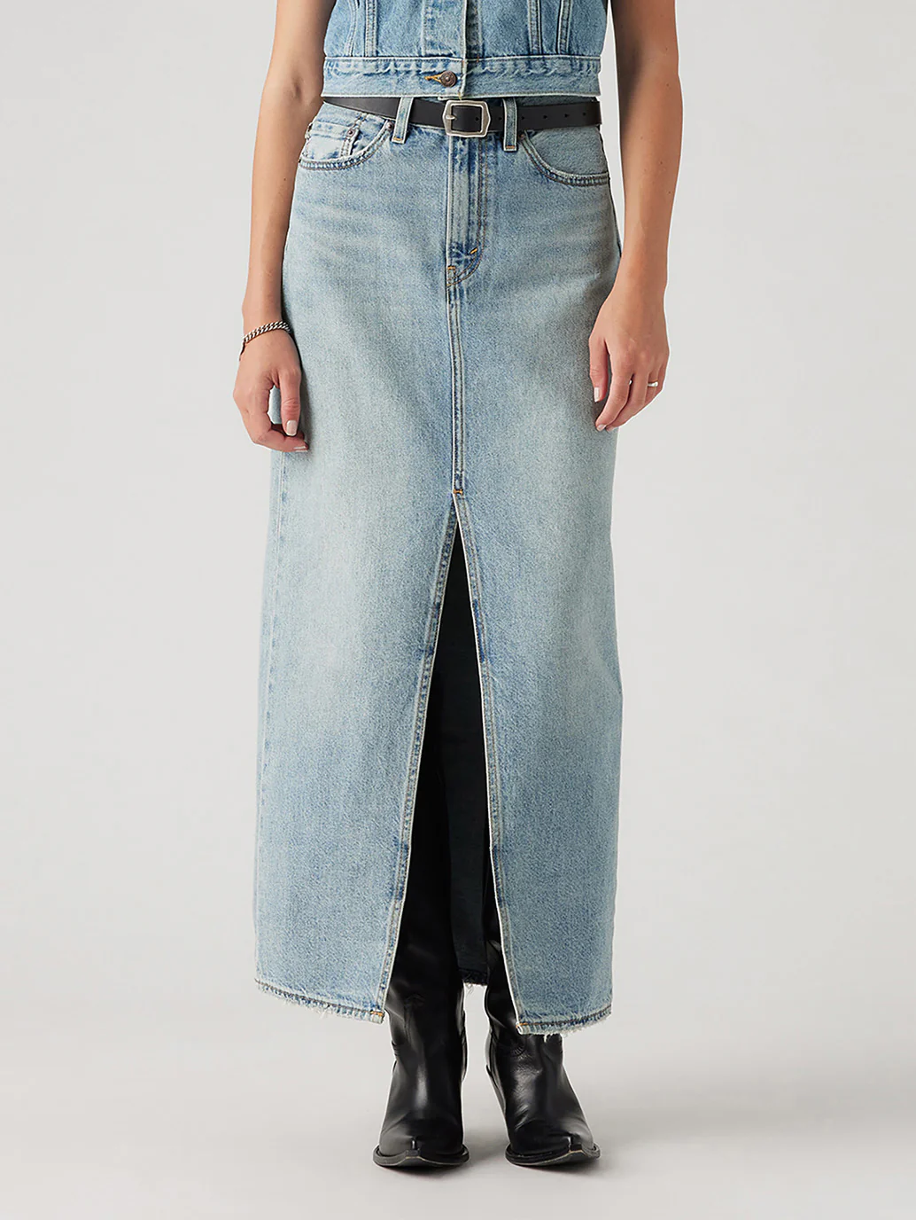 Women's Mid Rise Navy Loose Fit Skirt - Image 4