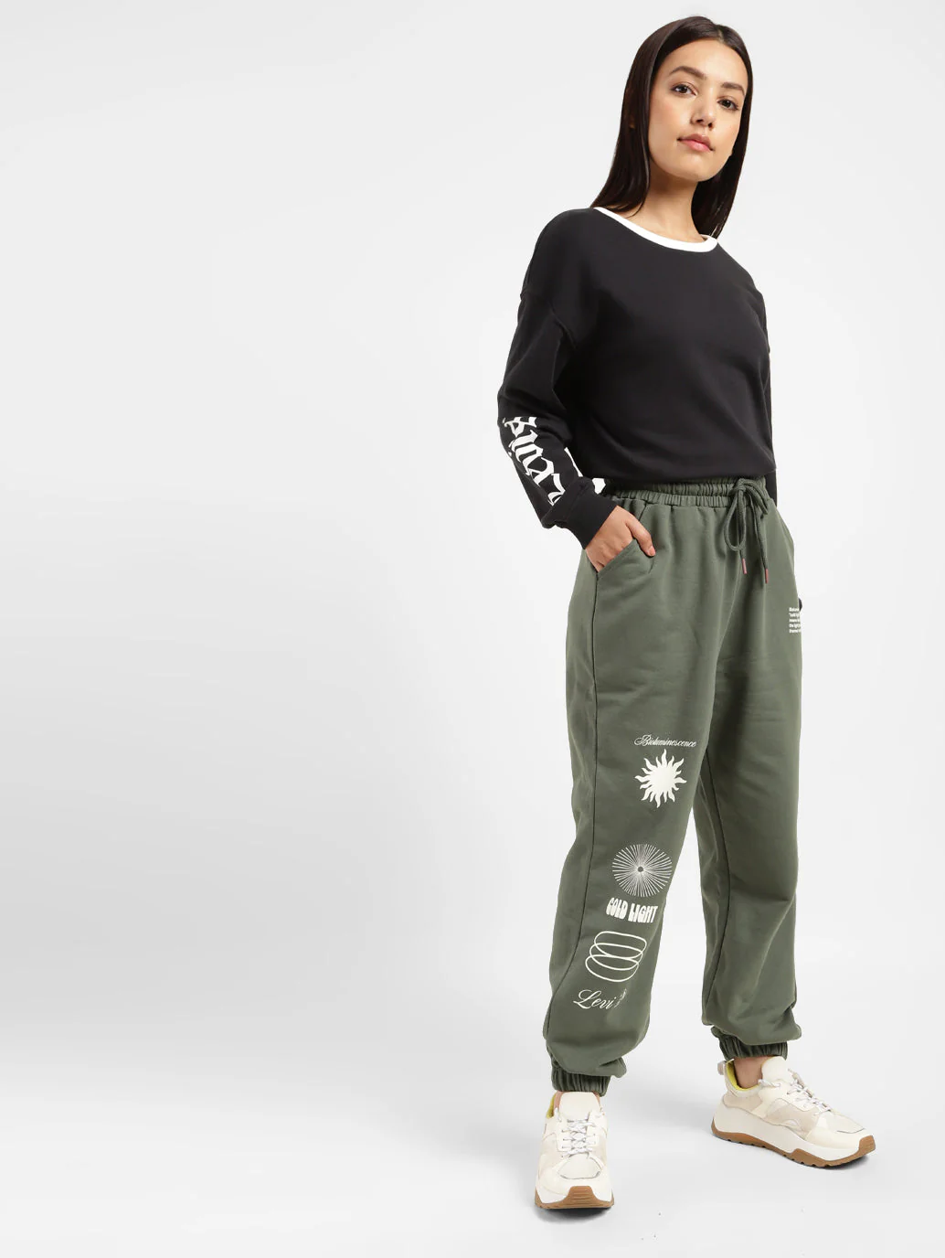 Women's High Rise Relaxed Fit Joggers - Image 2