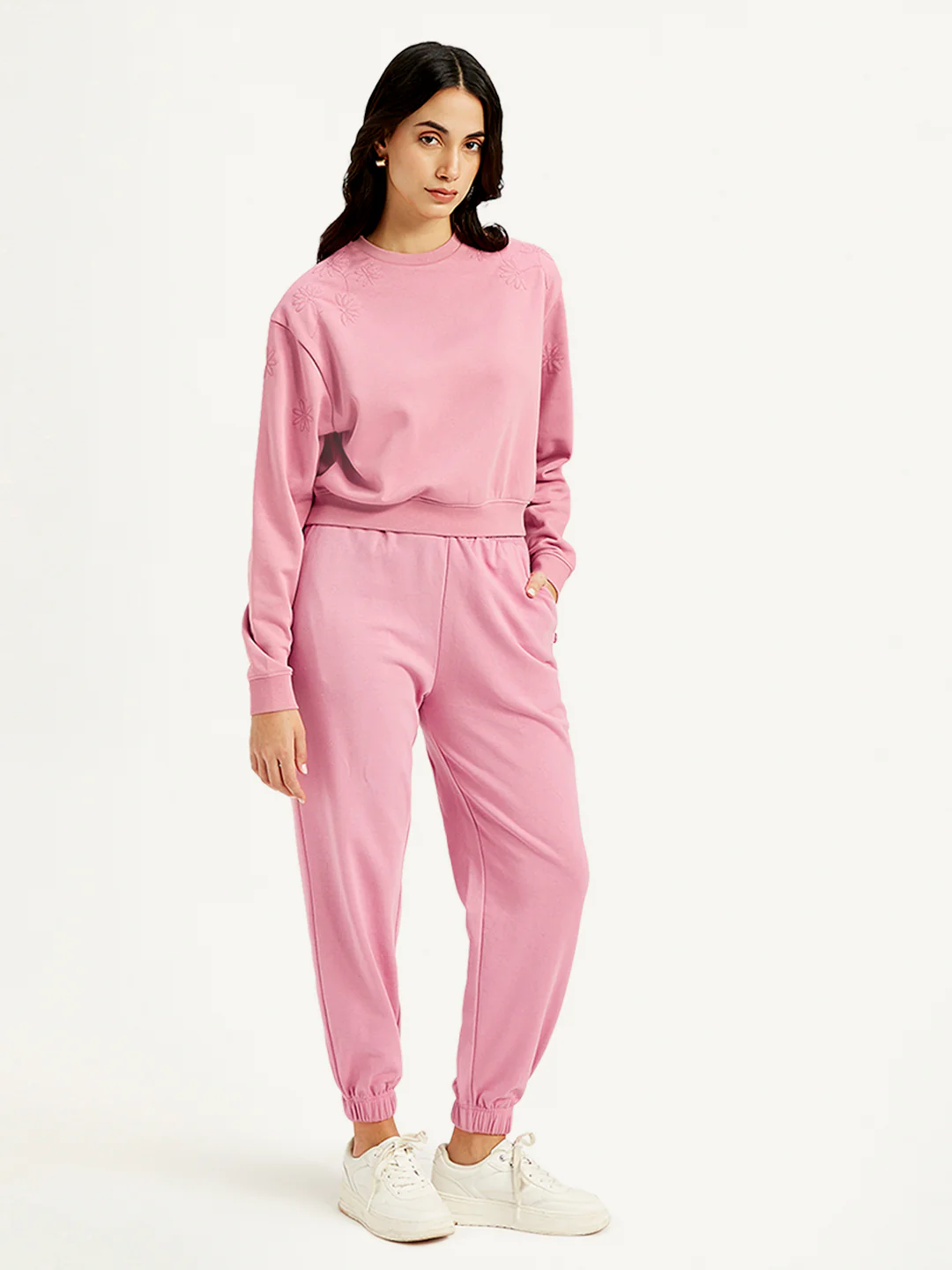Women's Mid Rise Pink Joggers - Image 4