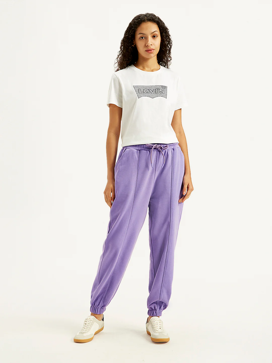 Women's Mid Rise Purple Joggers