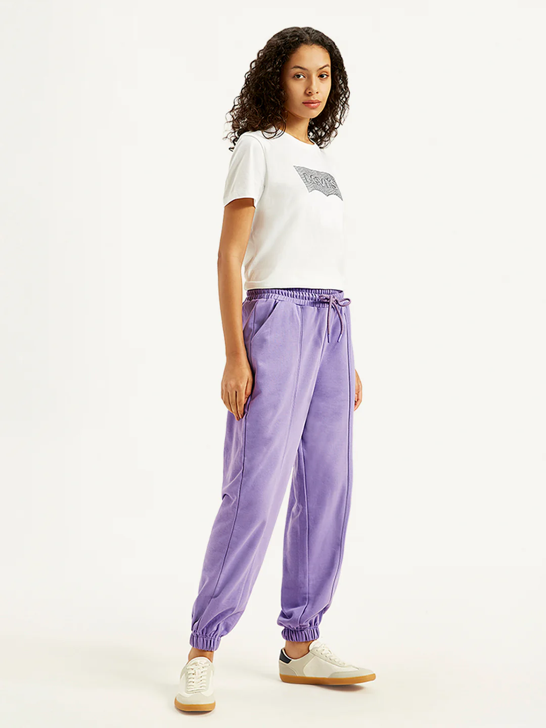 Women's Mid Rise Purple Joggers - Image 3
