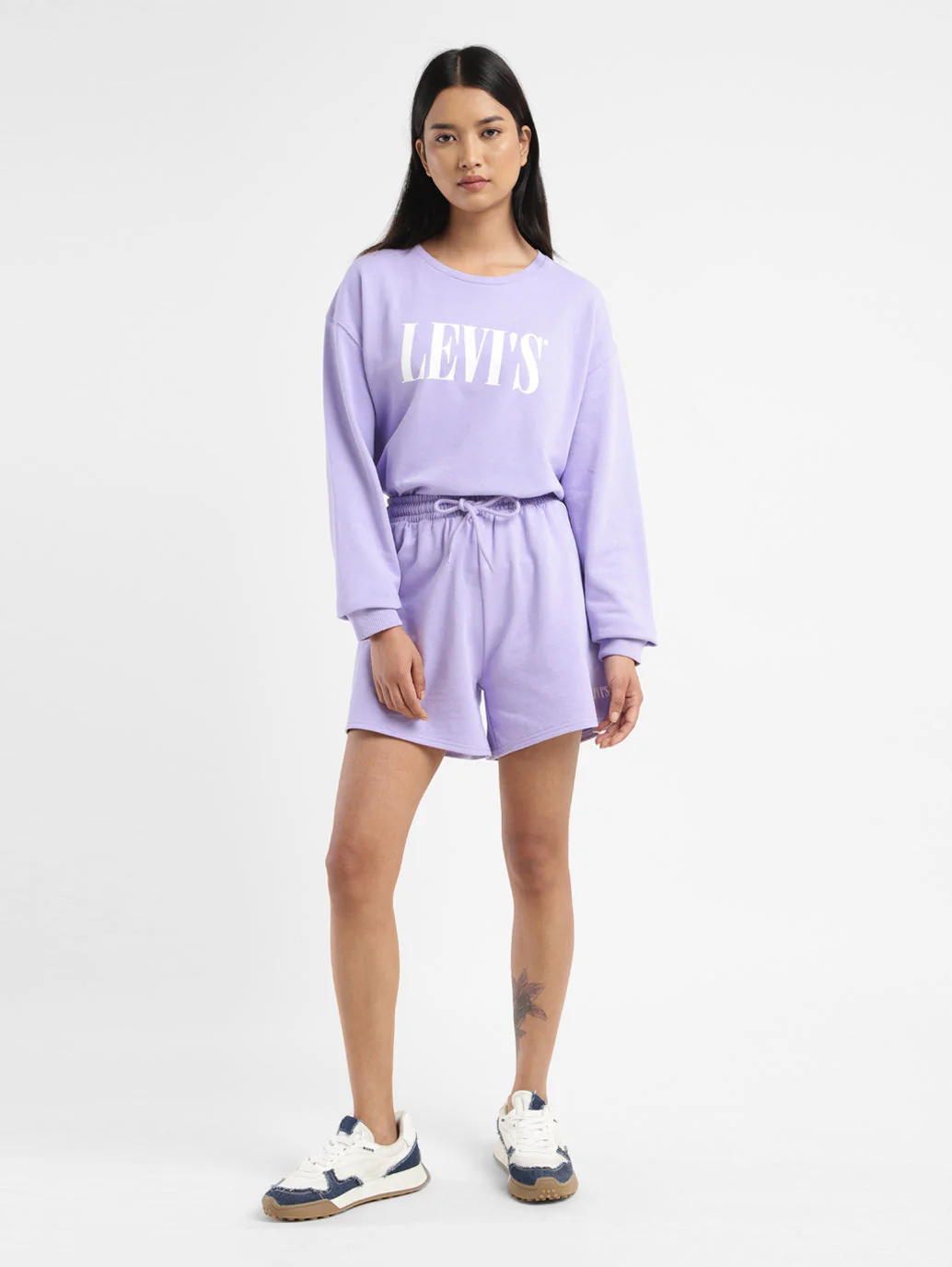 Women's Mid Rise Purple Regular Fit Shorts - Image 2