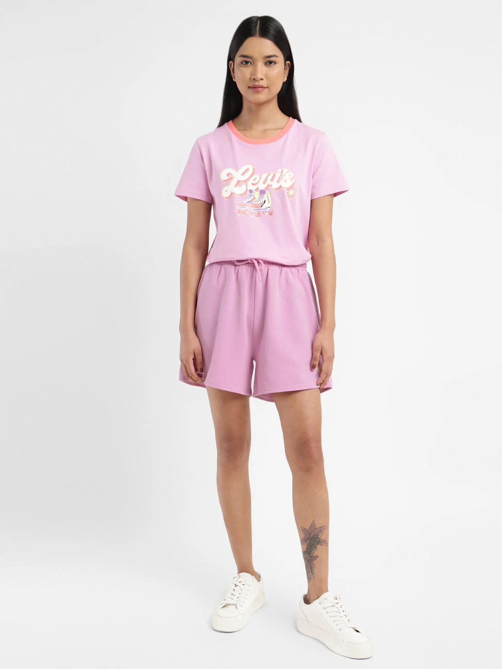 Women's Mid Rise Pink Regular Fit Shorts - Image 7
