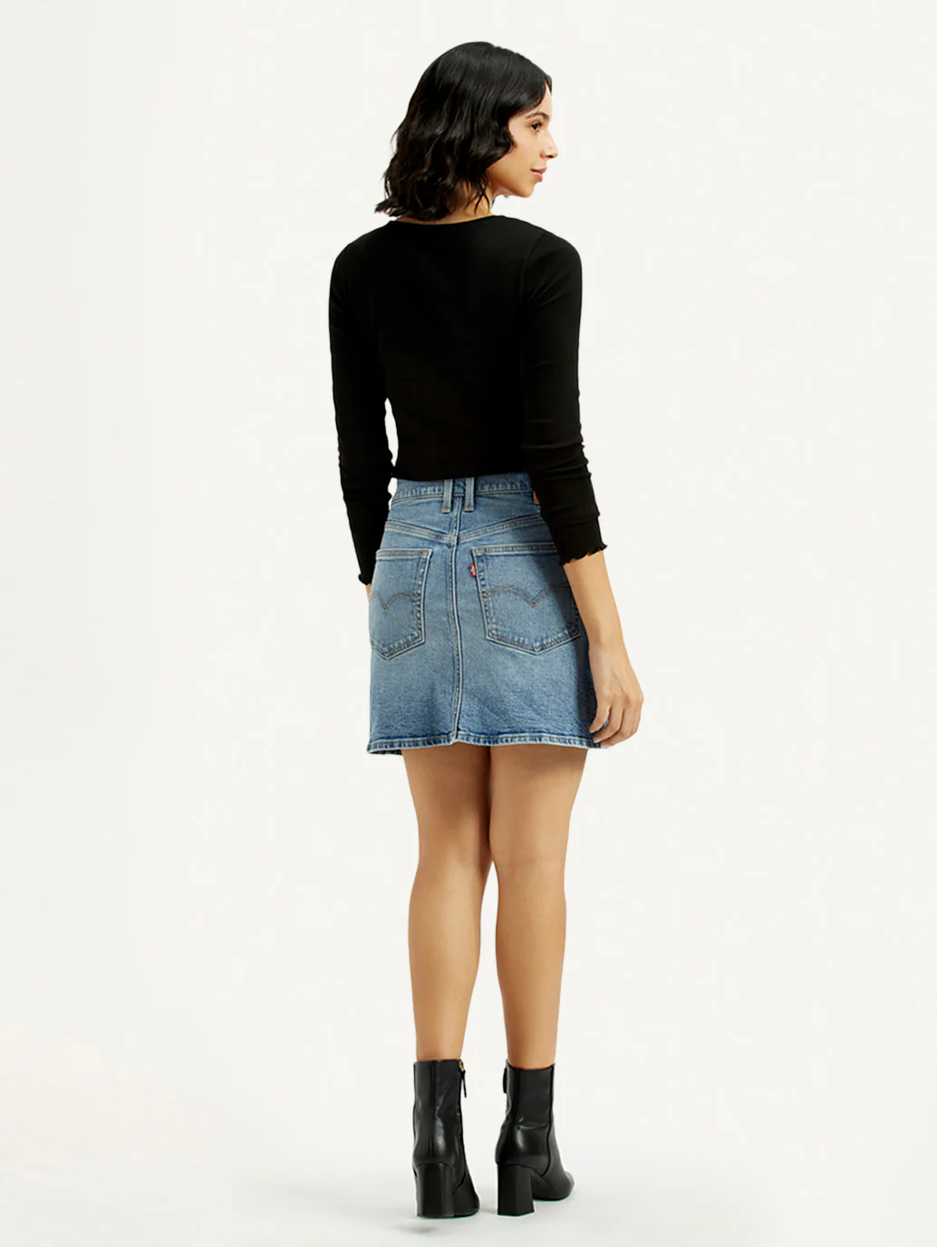Women's Mid Rise Regular Fit Denim Skirt - Image 3