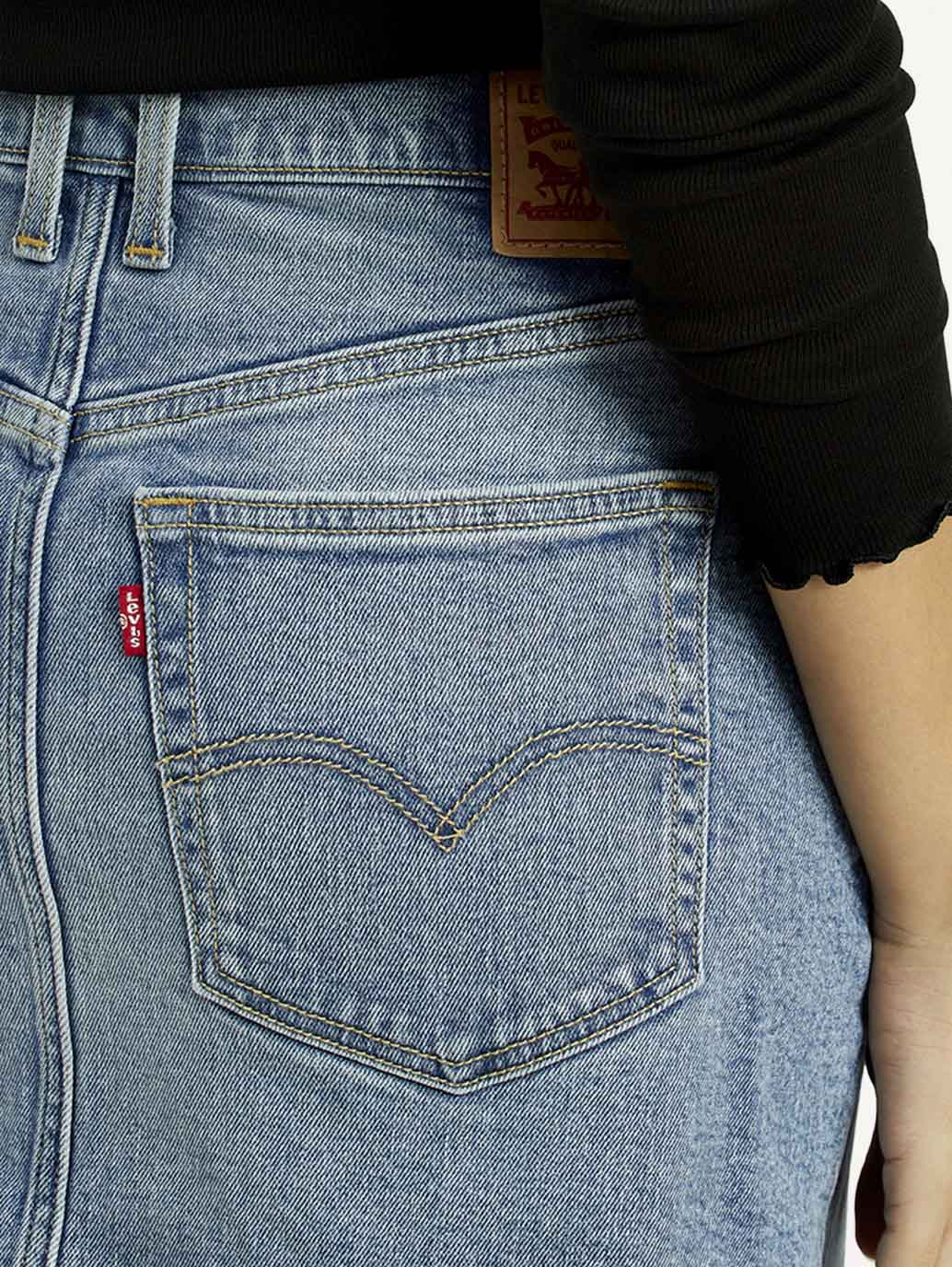 Women's Mid Rise Regular Fit Denim Skirt - Image 5