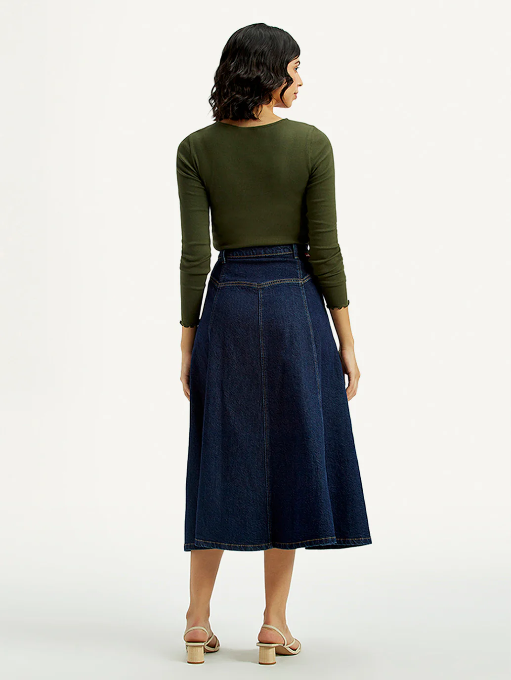 Women's Mid Rise Regular Fit Denim Skirt - Image 3