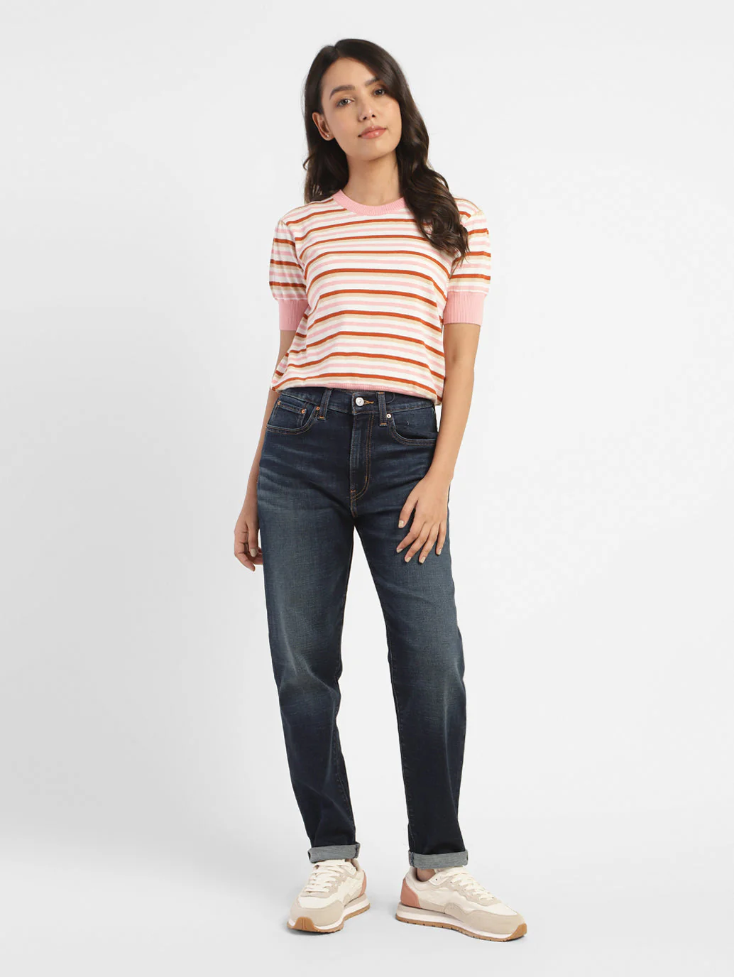 Women's Blue Straight Fit Mid Rise Boyfriend Jeans - Image 5