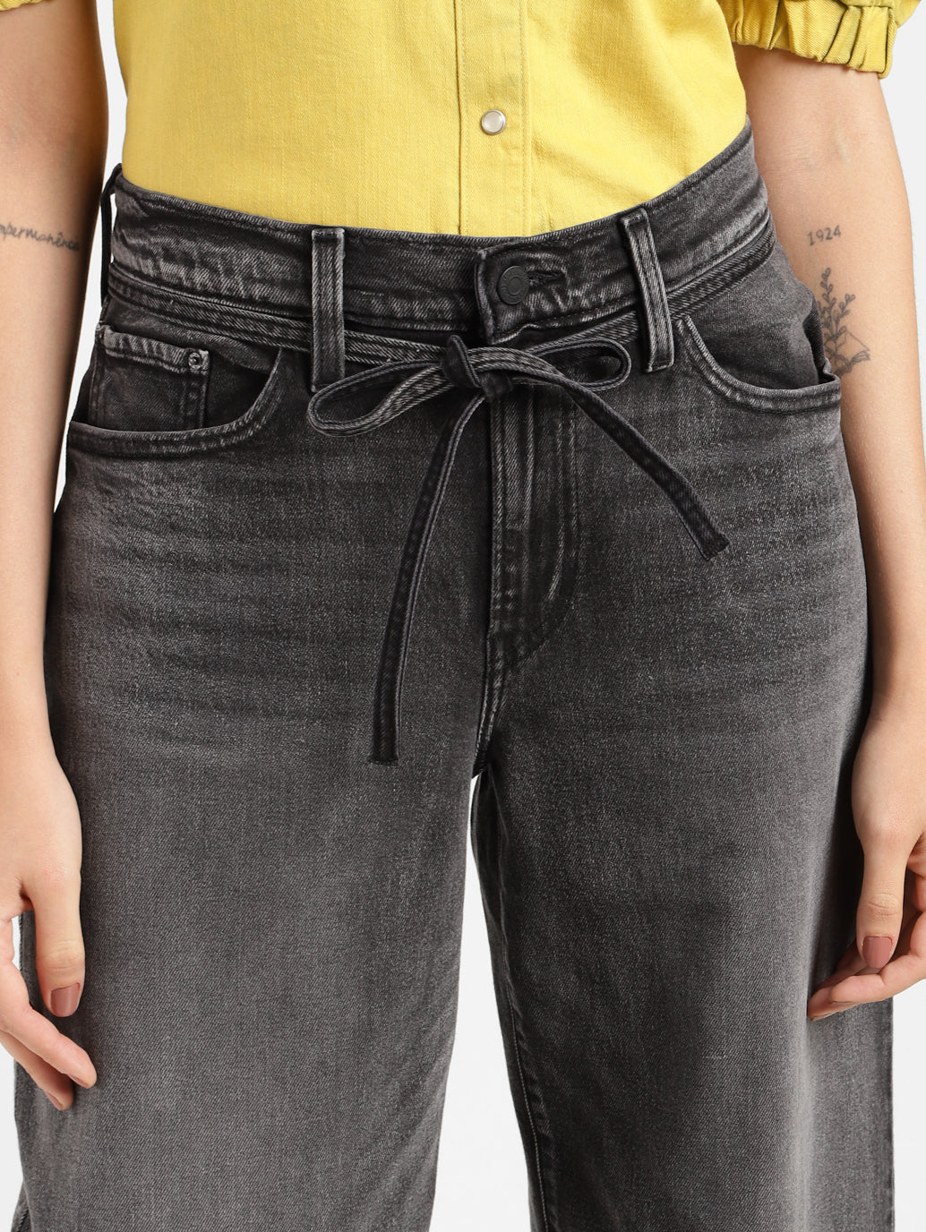 Women's Grey XL Balloon Loose Fit Mid Rise Jeans - Image 5
