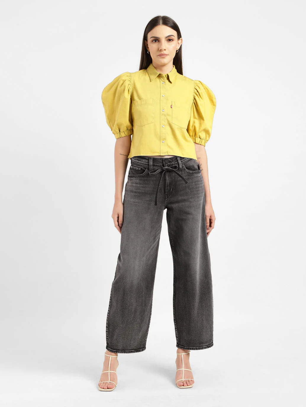 Women's Grey XL Balloon Loose Fit Mid Rise Jeans - Image 7