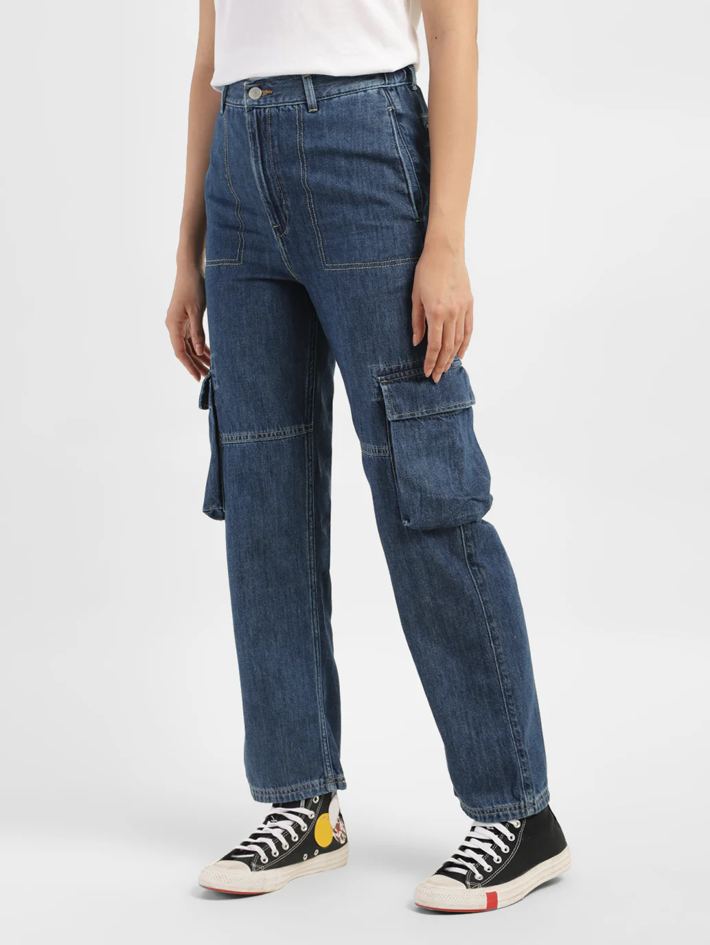 Women's Blue Bootcut Fit Mid Rise Jeans - Image 3