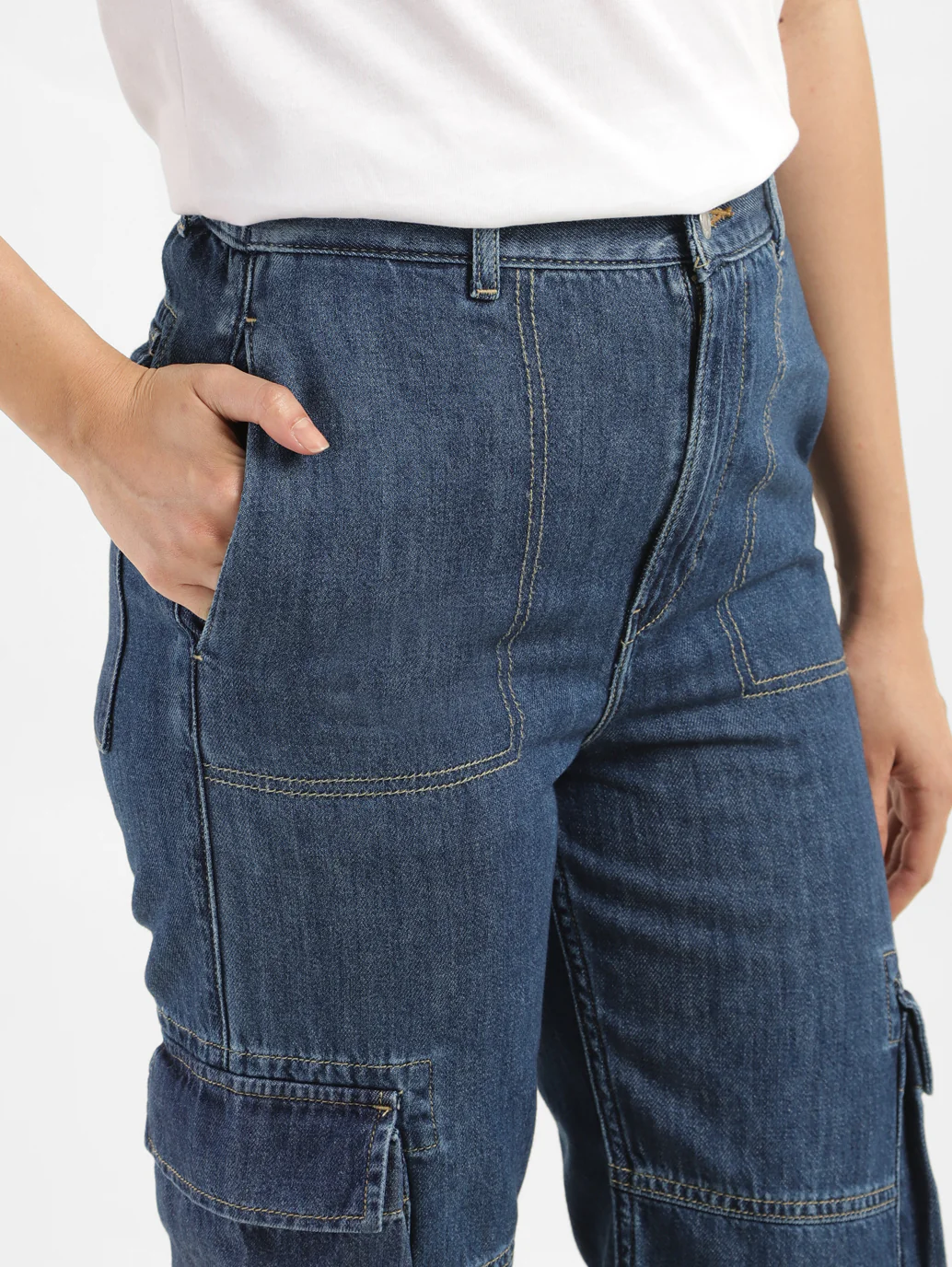 Women's Blue Bootcut Fit Mid Rise Jeans - Image 4