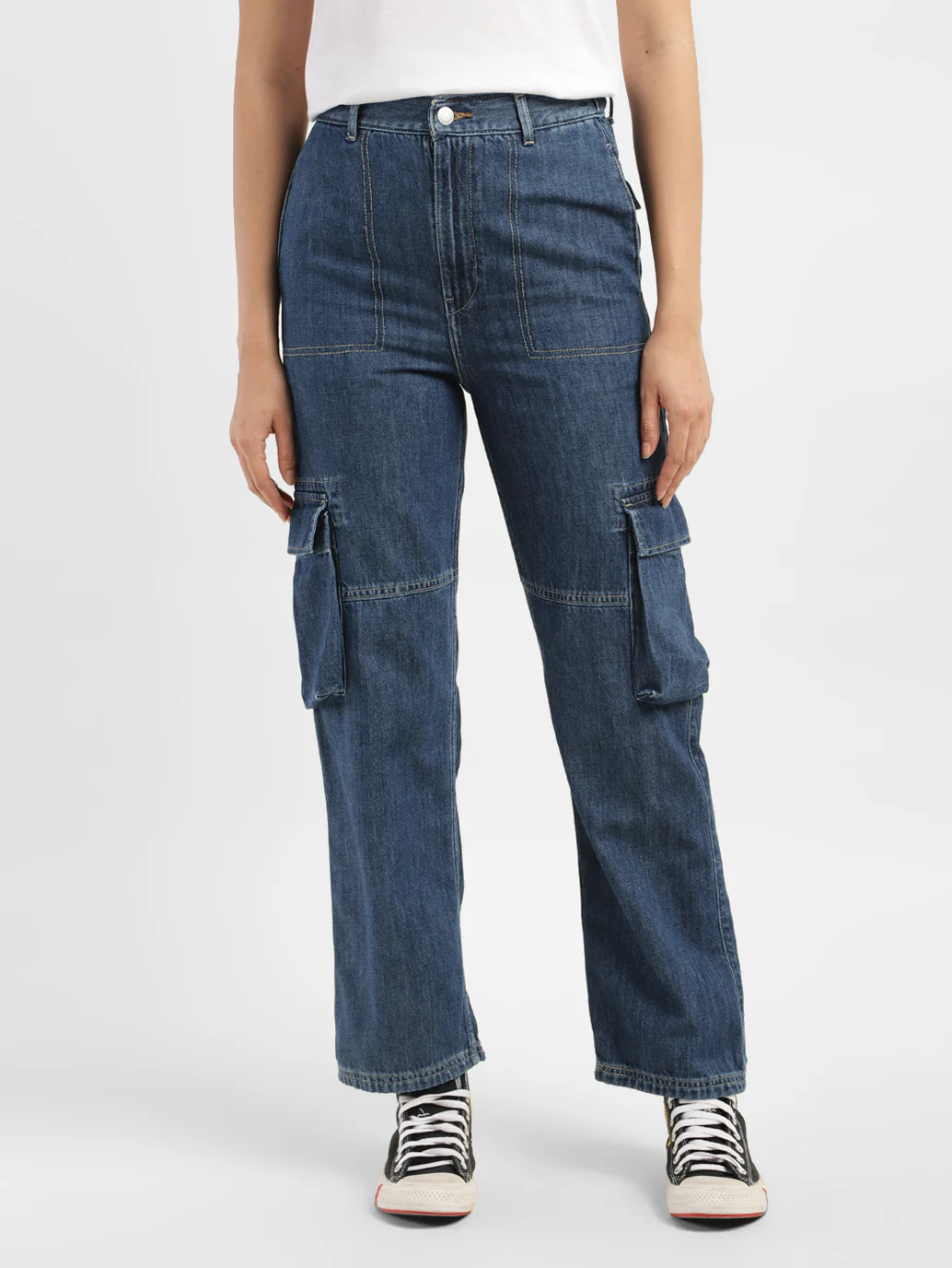Women's Blue Bootcut Fit Mid Rise Jeans - Image 7