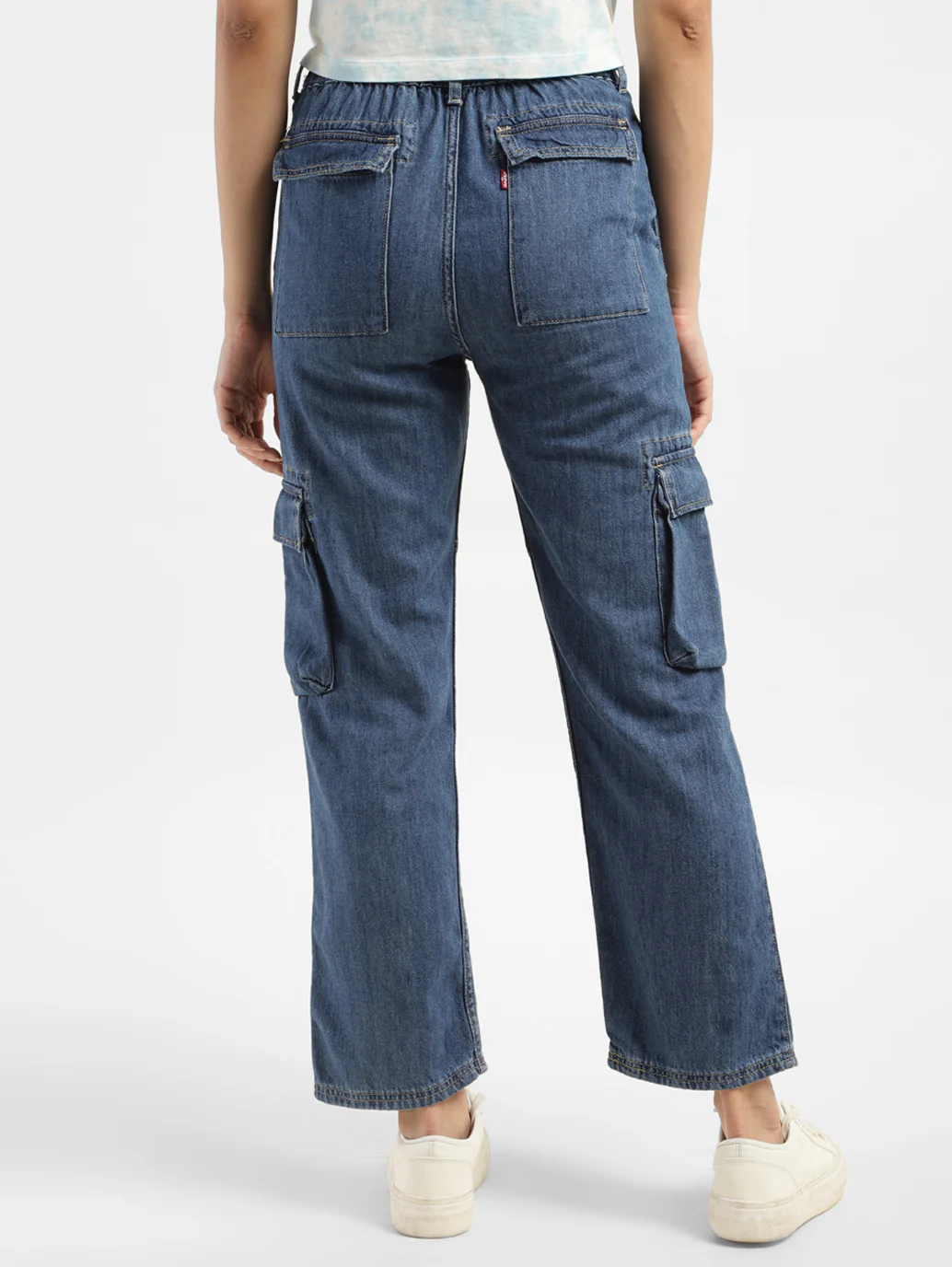 Women's Blue Bootcut Fit High Rise Jeans - Image 2