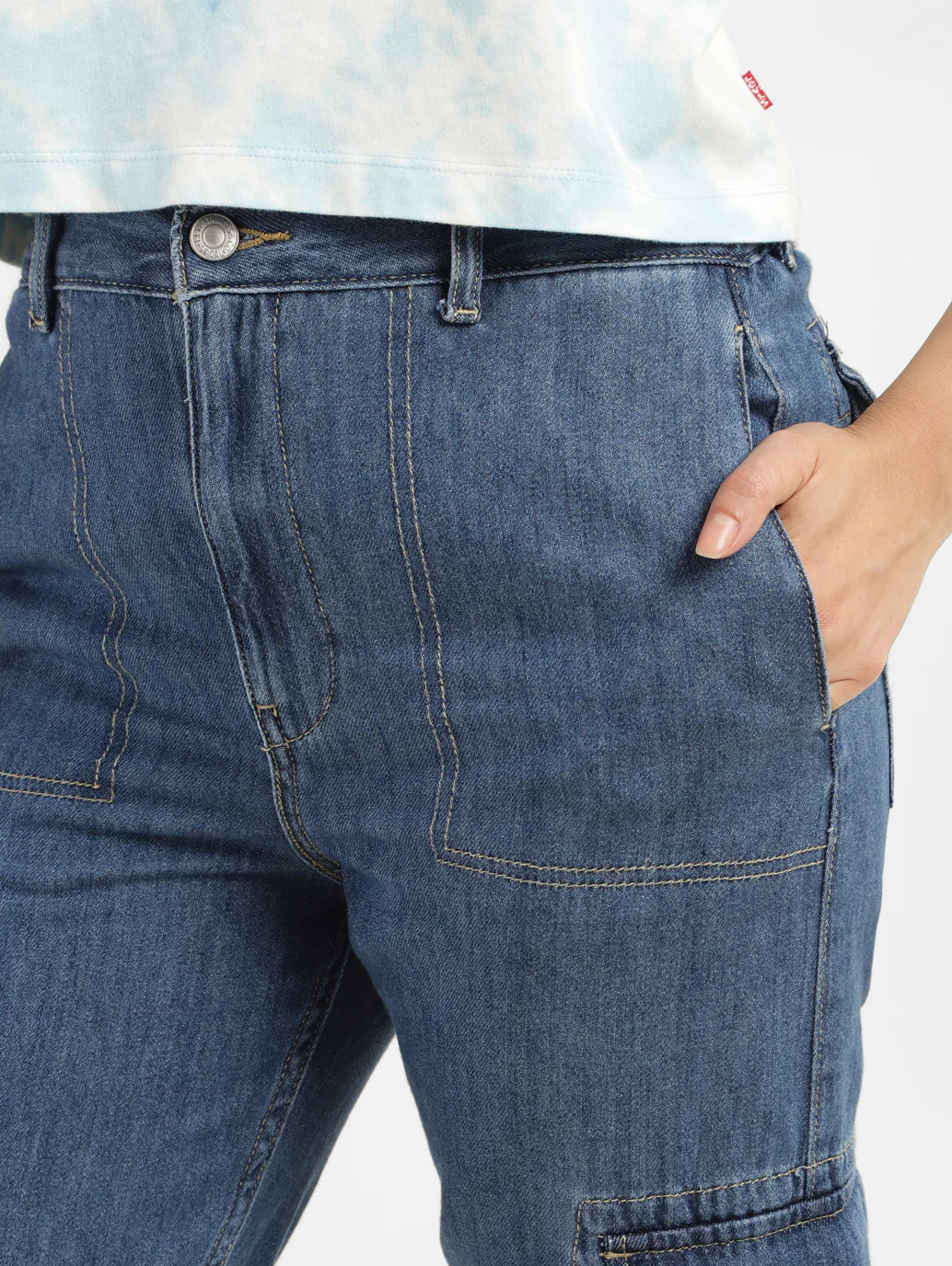 Women's Blue Bootcut Fit High Rise Jeans - Image 4