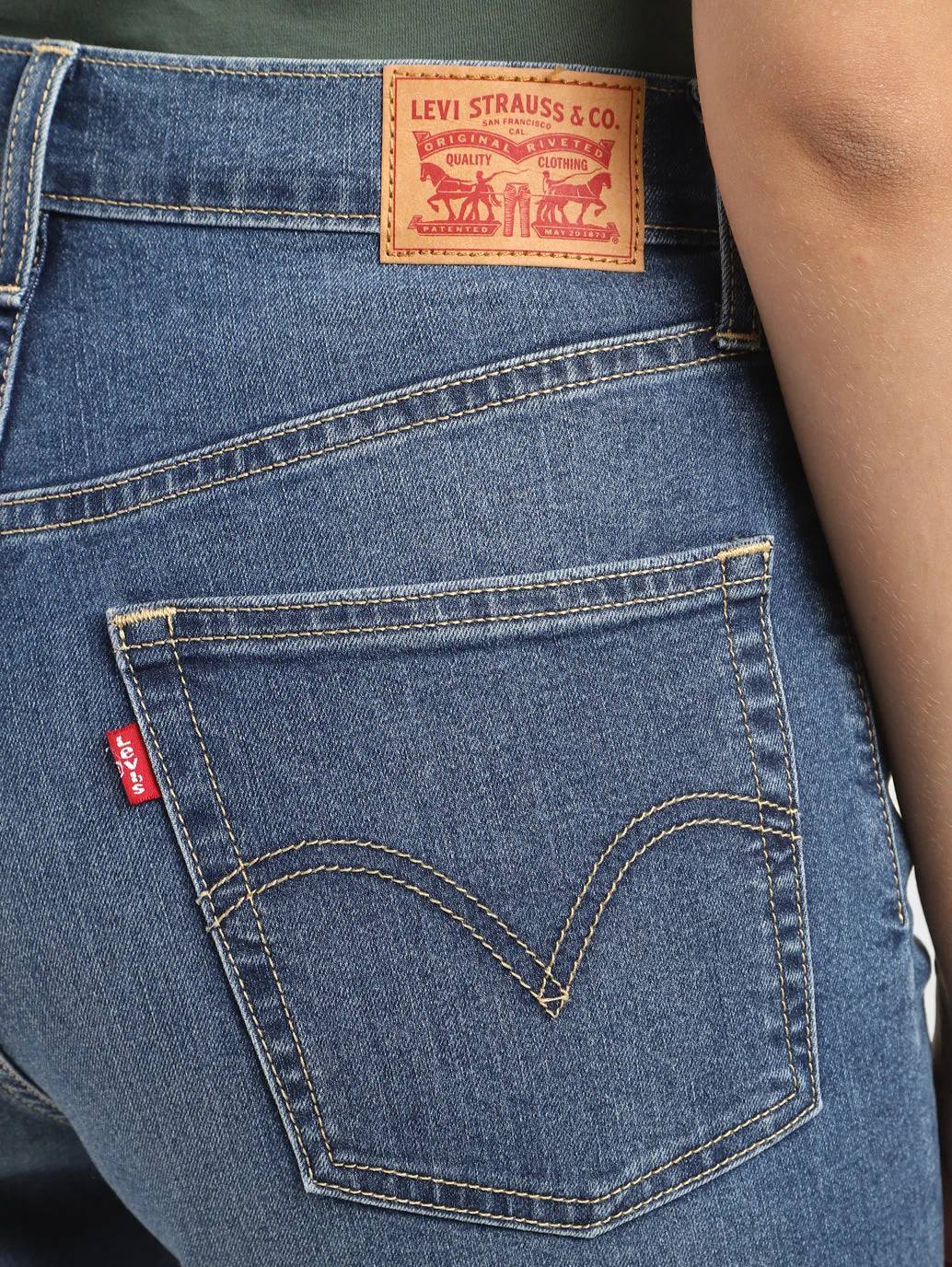 Women's Blue Ribcage Straight Fit Mid Rise Jeans - Image 6