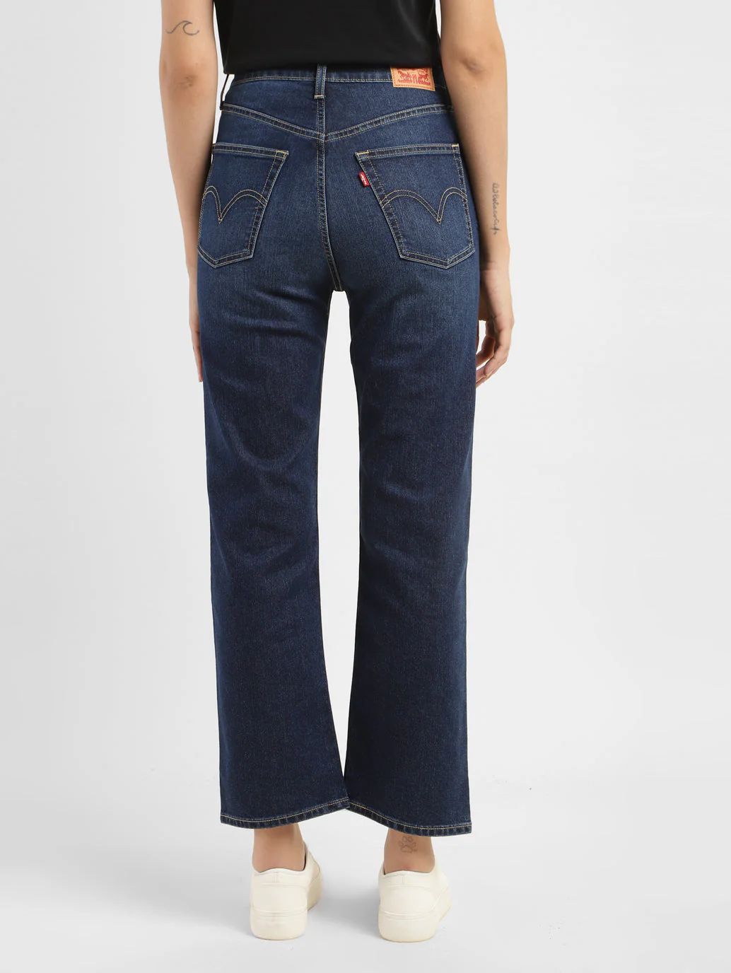 Women's Blue Ribcage Straight Fit Mid Rise Jeans - Image 3