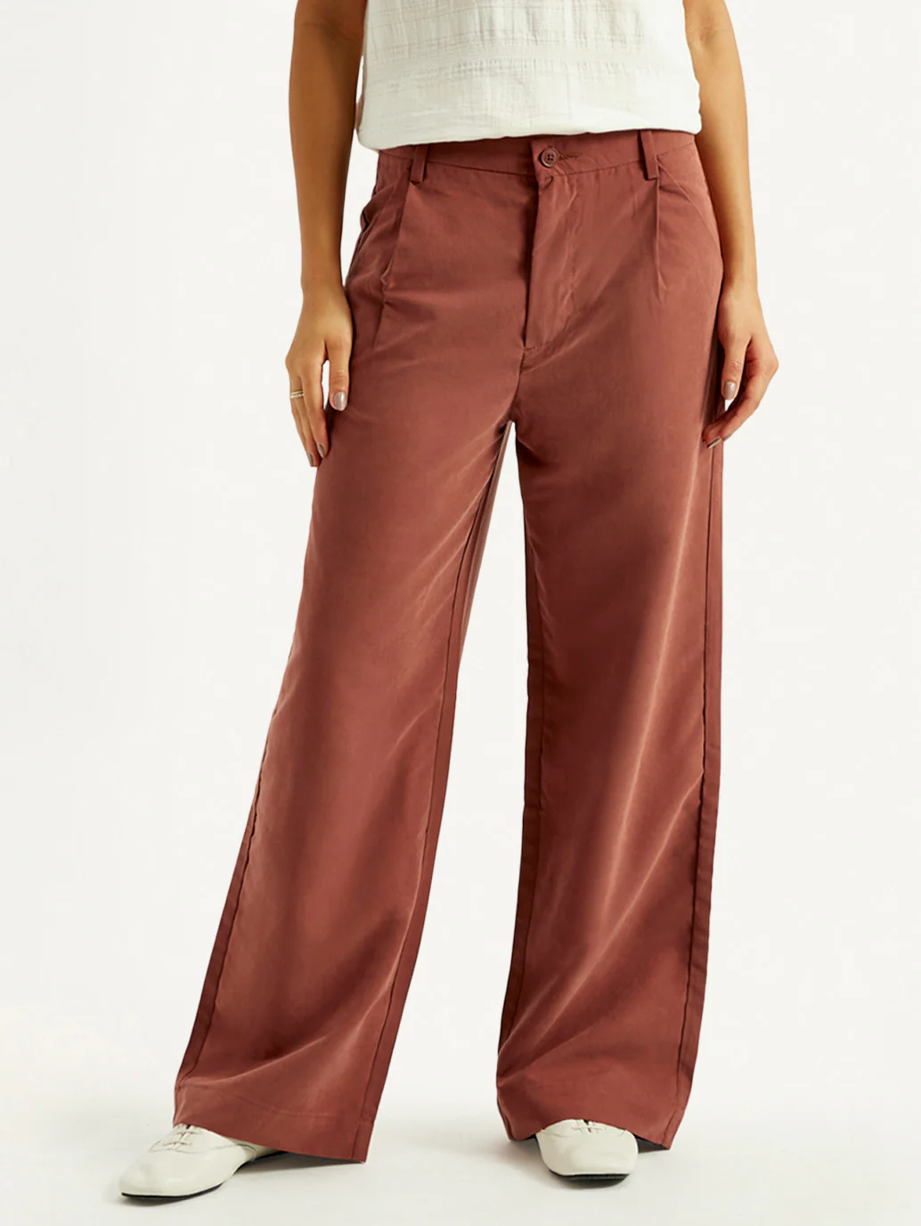 Women's Rust Flared Fit Mid Rise Trousers - Image 3