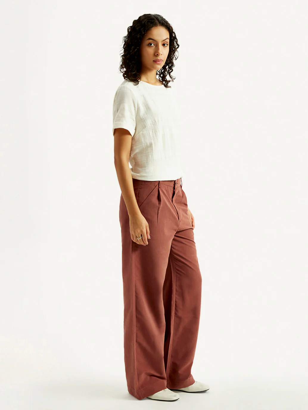 Women's Rust Flared Fit Mid Rise Trousers - Image 6