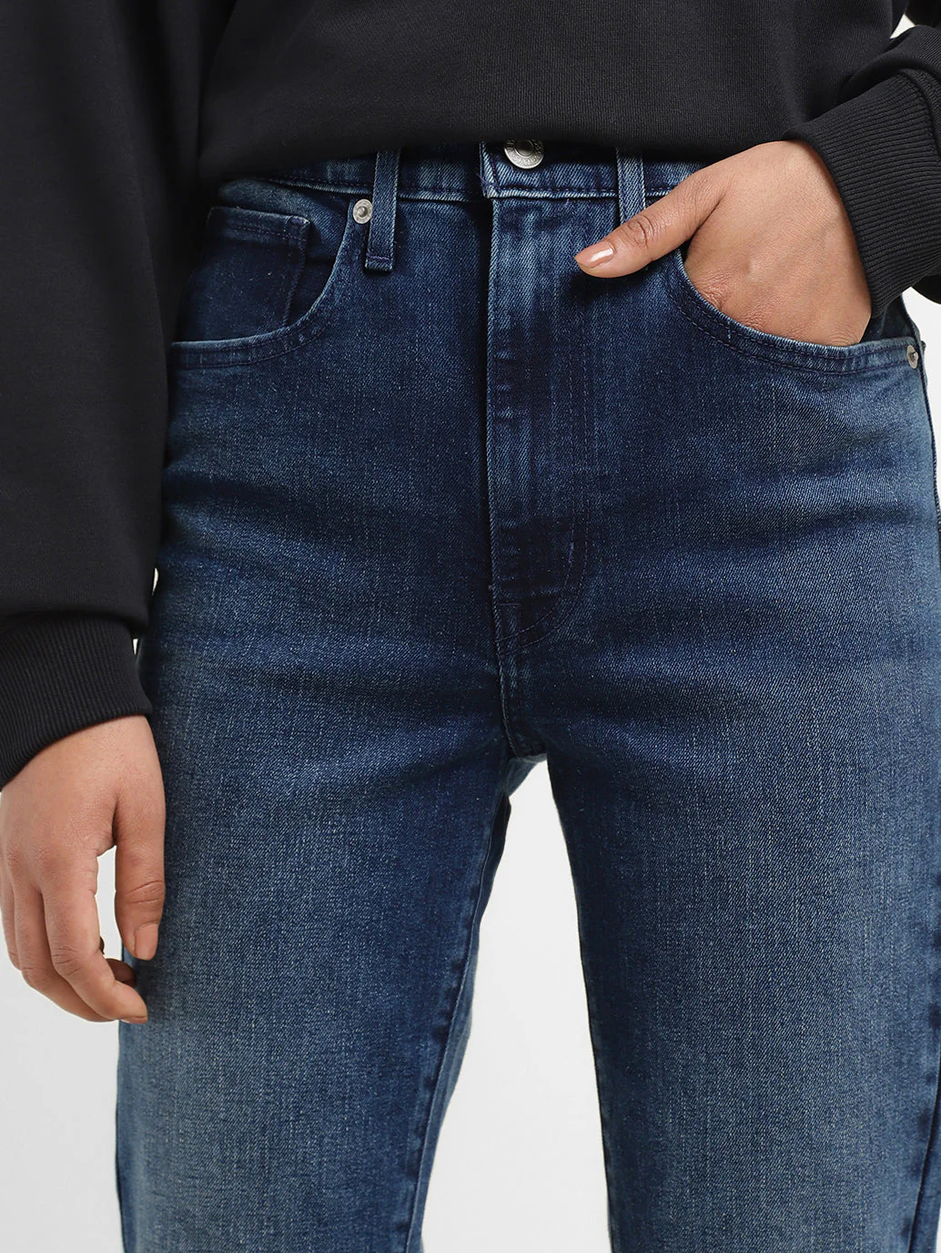 Women's Indigo Mile High Wide Leg Fit High Rise Jeans - Image 6