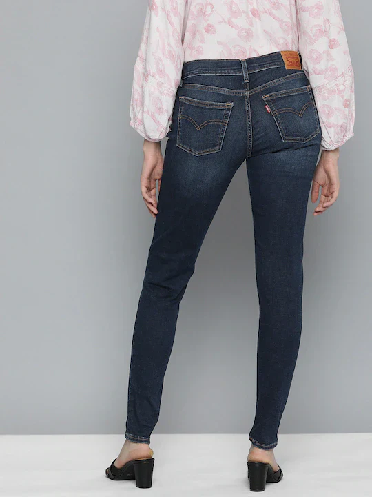Women's 710 Blue Skinny Fit Mid Rise Jeans - Image 2