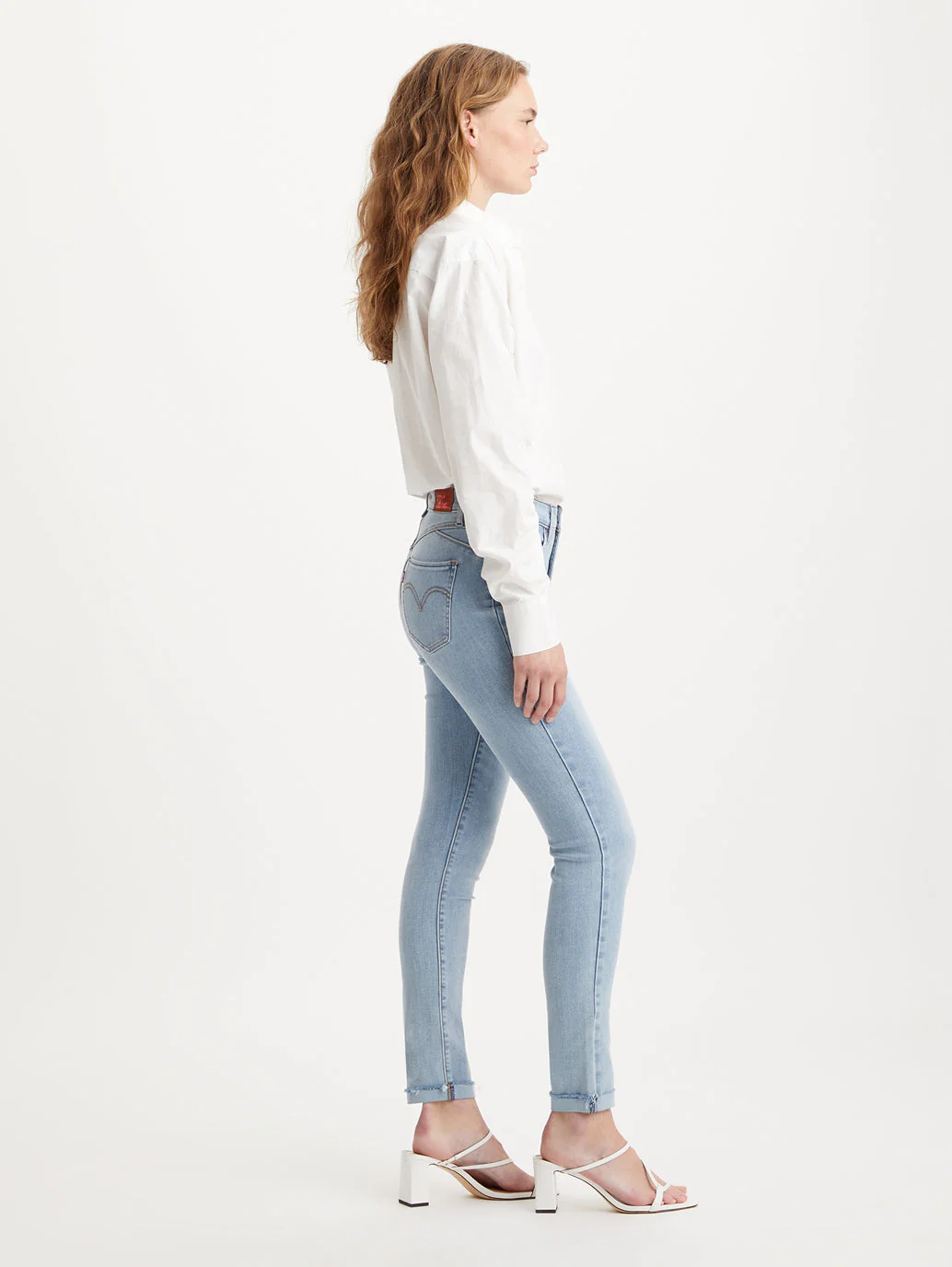 Women's Light Blue Skinny Fit Mid Rise Jeans - Image 3
