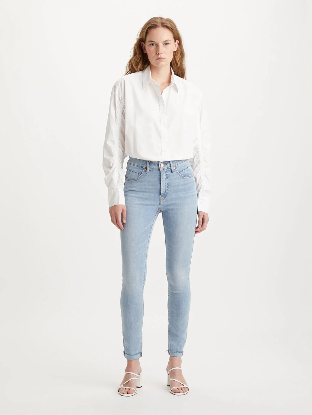 Women's Light Blue Skinny Fit Mid Rise Jeans - Image 4