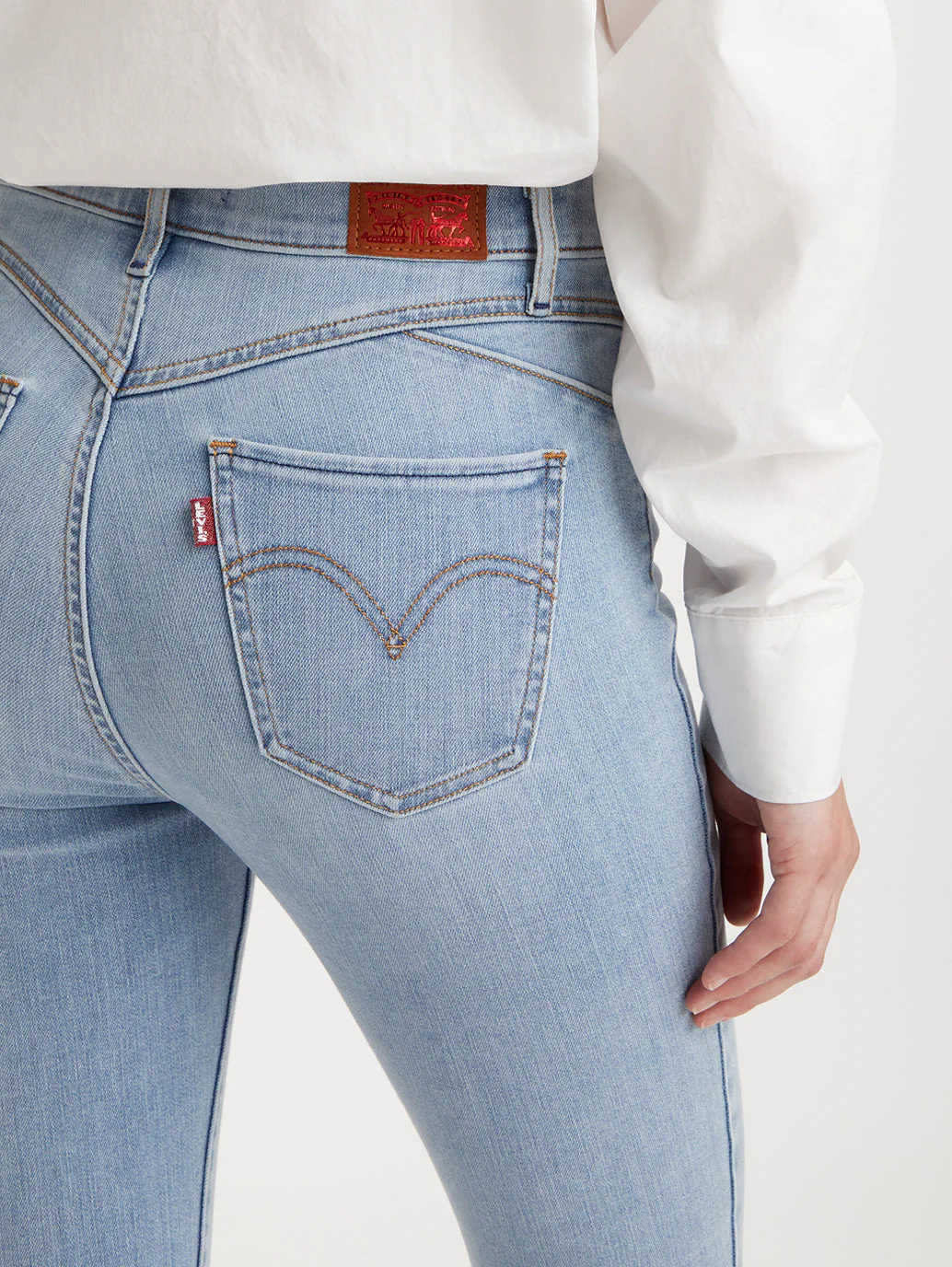 Women's Light Blue Skinny Fit Mid Rise Jeans - Image 5