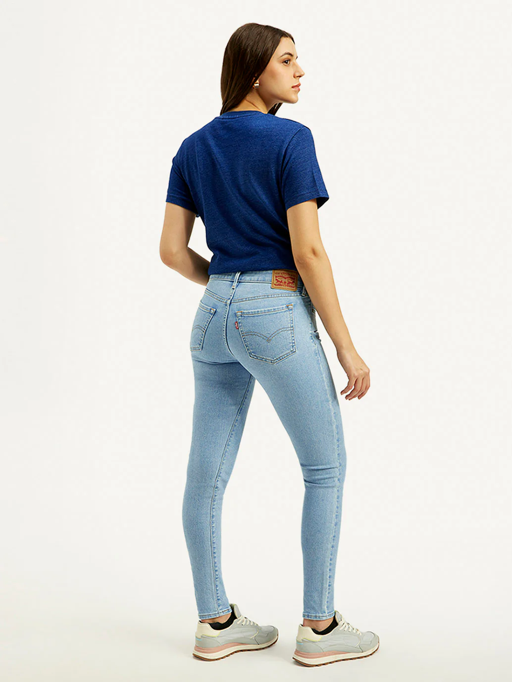 Women's 711 Blue Skinny Fit Mid Rise Jeans - Image 3