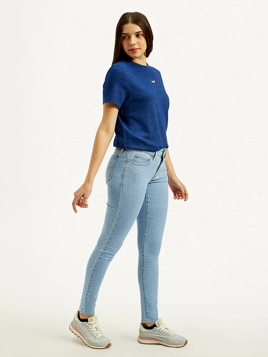 Women's 711 Blue Skinny Fit Mid Rise Jeans - Image 5