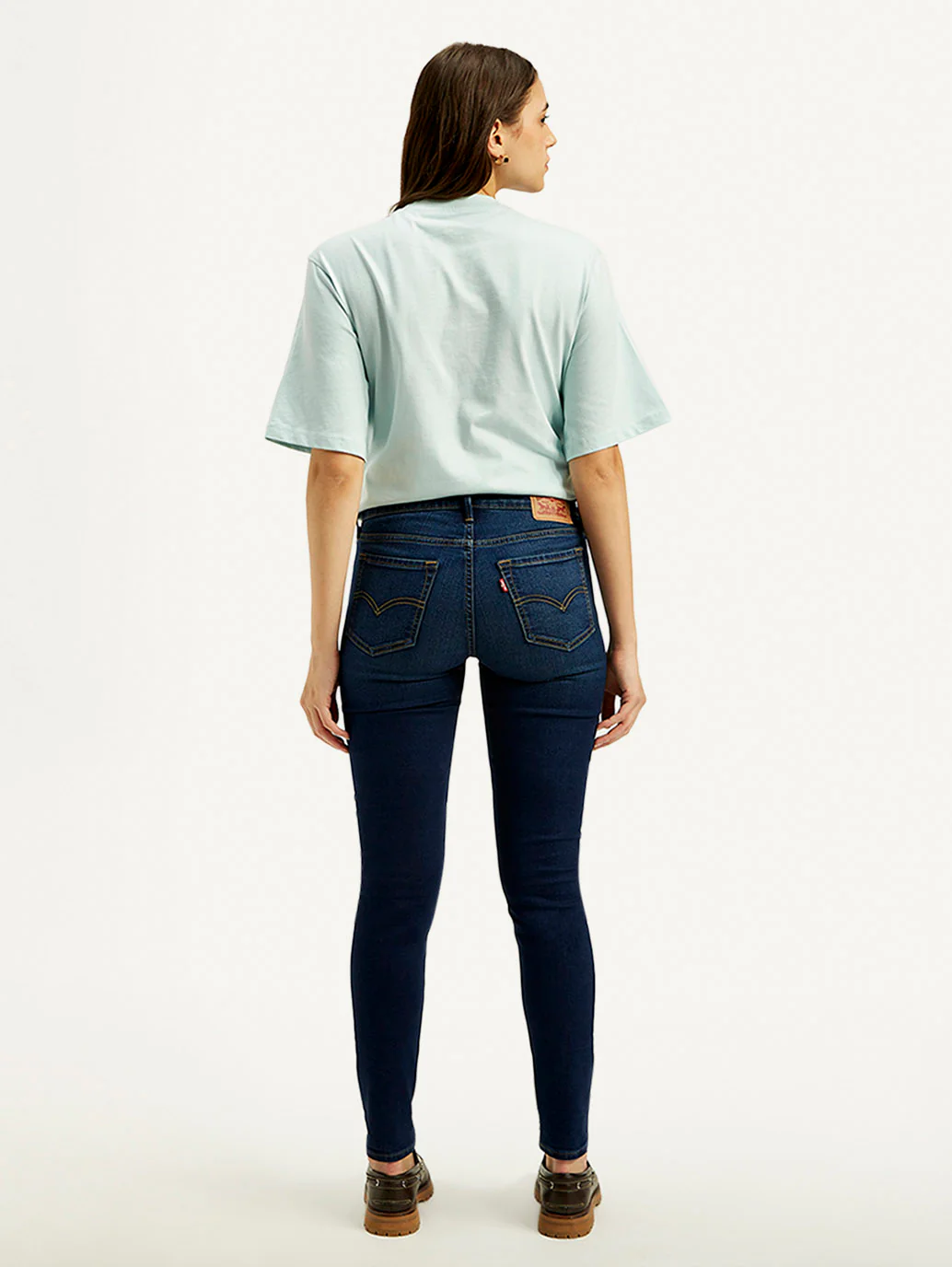 Women's 711 Navy Blue Skinny Fit Mid Rise Jeans - Image 3