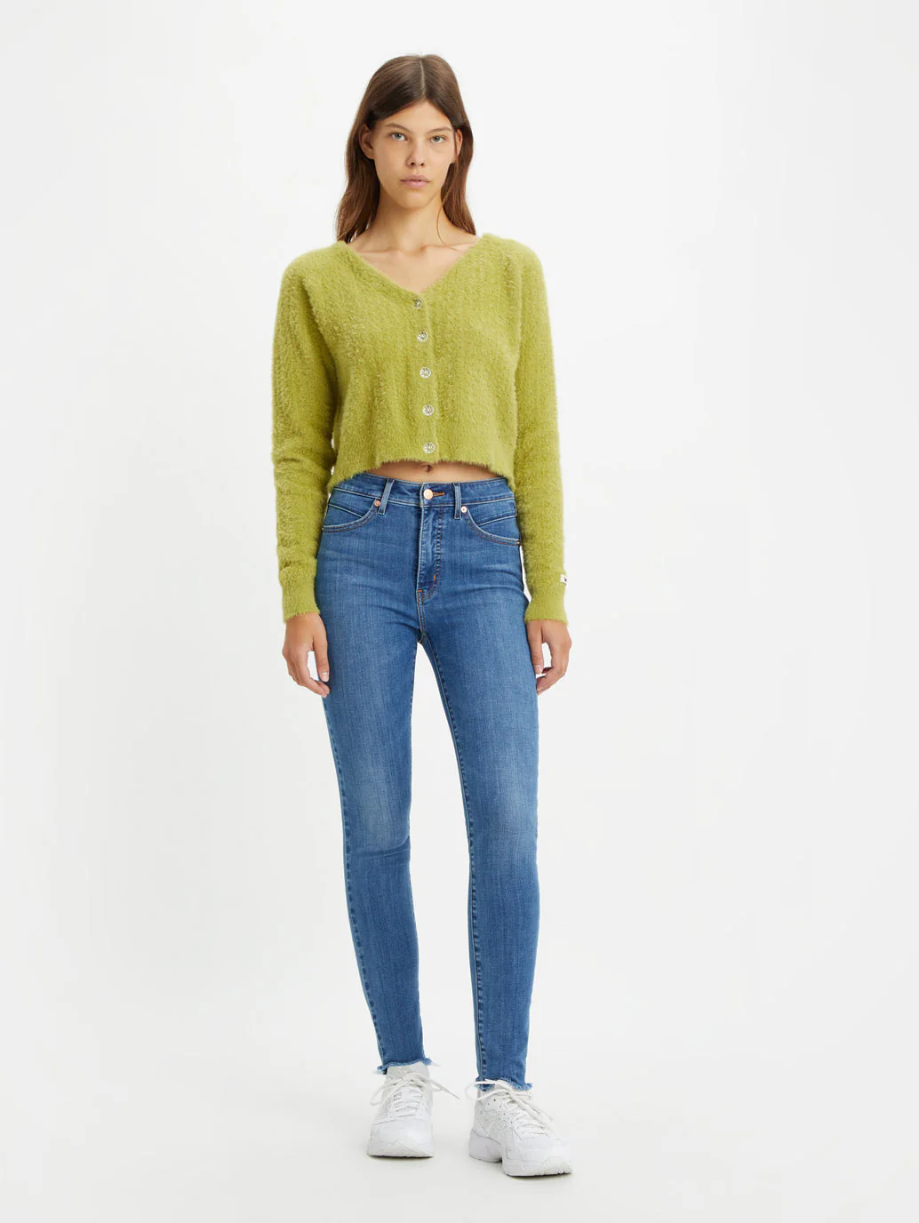 Women's Blue Skinny Fit Mid Rise Jeans - Image 4