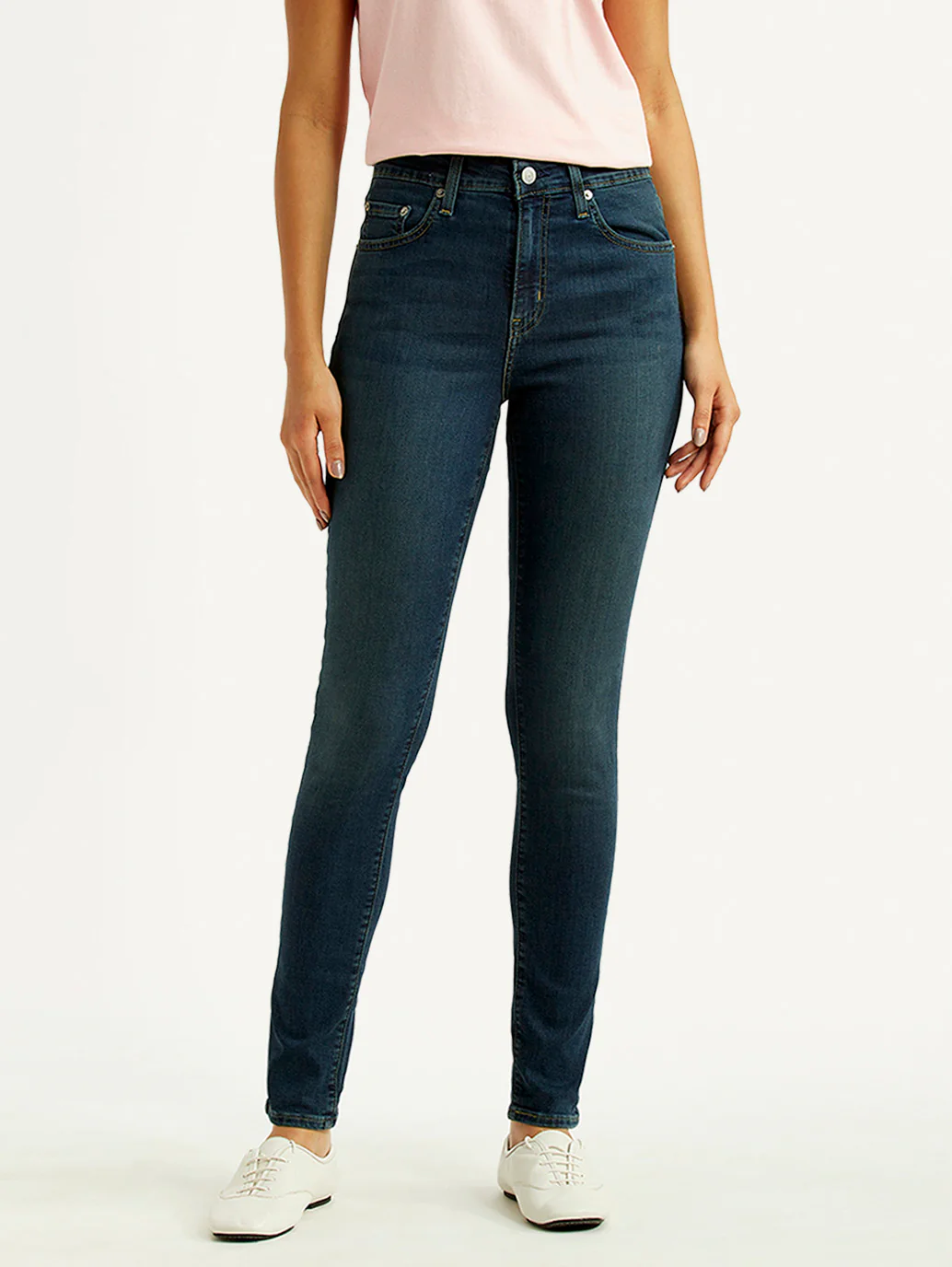 Women's 721 Navy Skinny Fit High Rise Jeans - Image 2