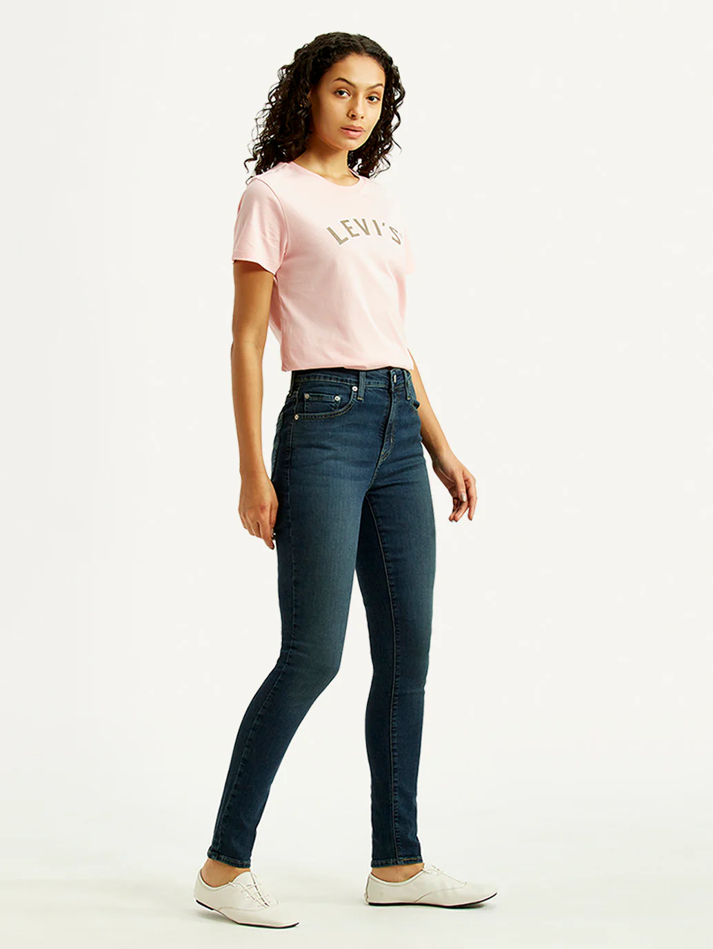 Women's 721 Navy Skinny Fit High Rise Jeans - Image 7