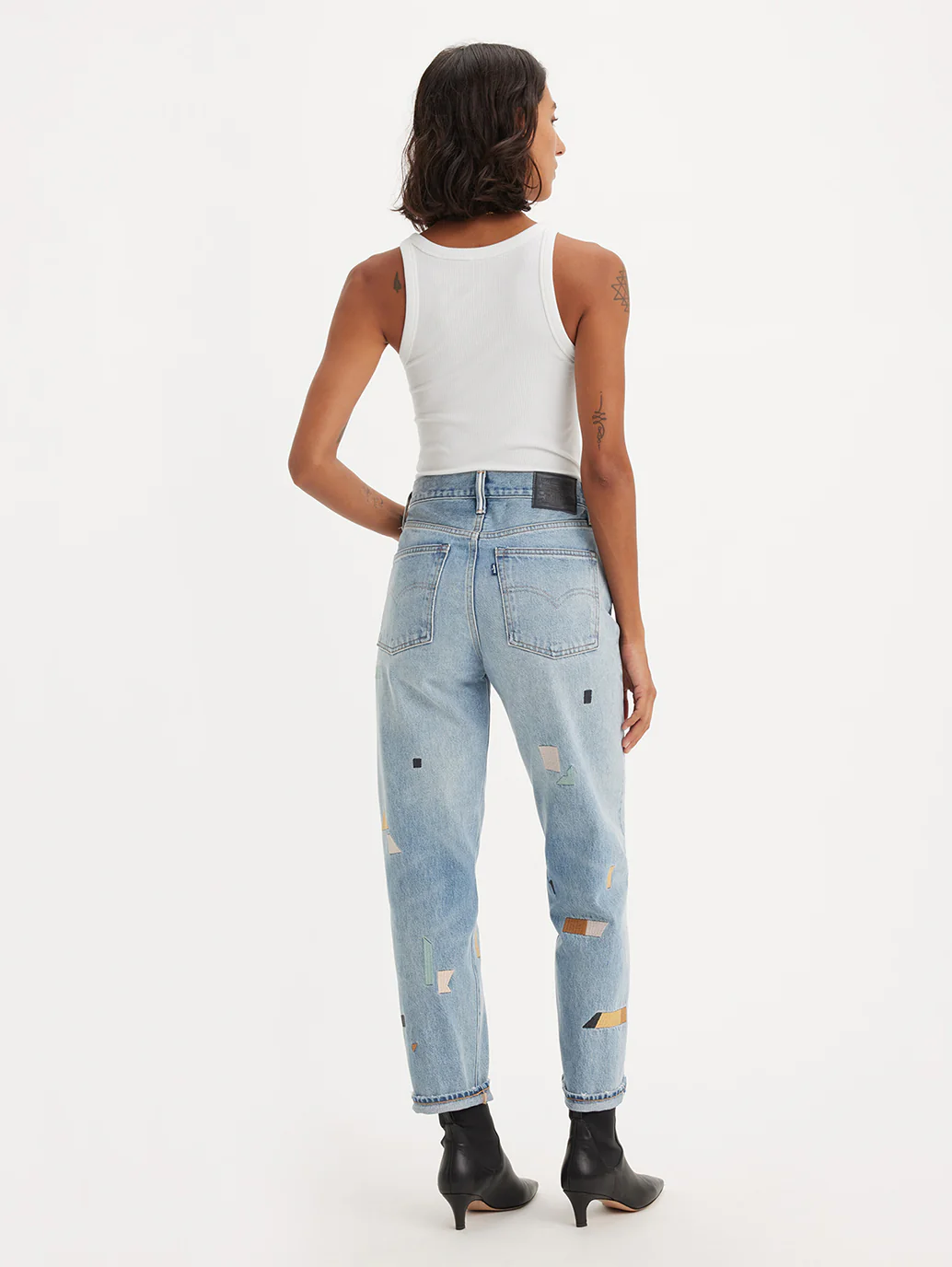 Women's Blue Loose Fit Mid Rise Jeans - Image 3